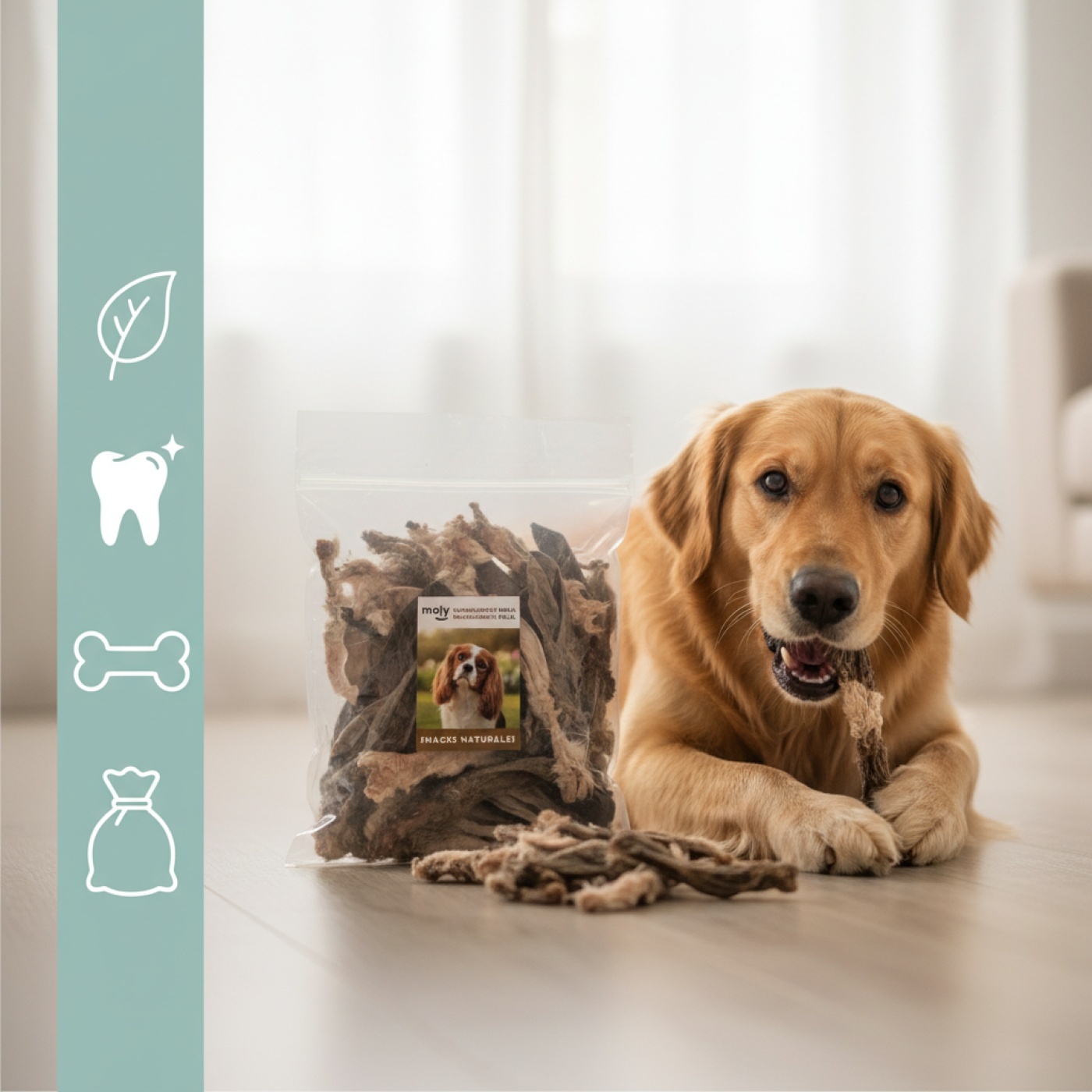 Orejas de Conejo con Pelo MOLY para Perros 500 g – Snack Natural a Granel