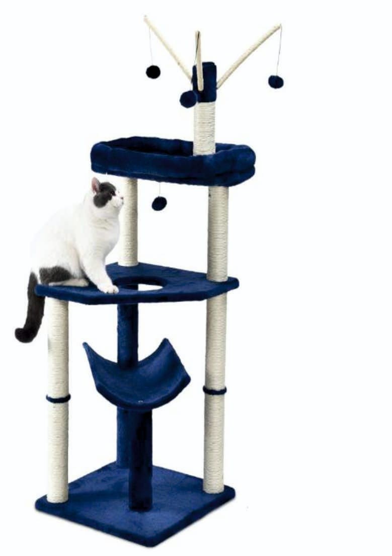 Moly Rascador para Gatos Modelo Habana – 135 x 49 x 49 cm – Árbol Rascador de Gato con Múltiples Niveles