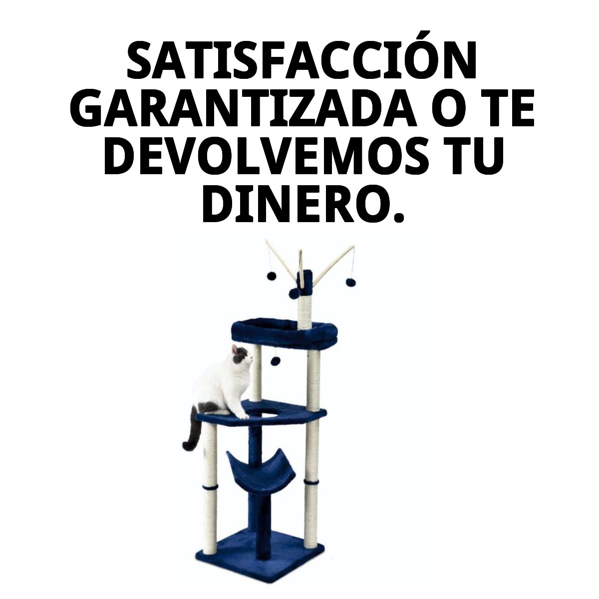 Moly Rascador para Gatos Modelo Habana – 135 x 49 x 49 cm – Árbol Rascador de Gato con Múltiples Niveles