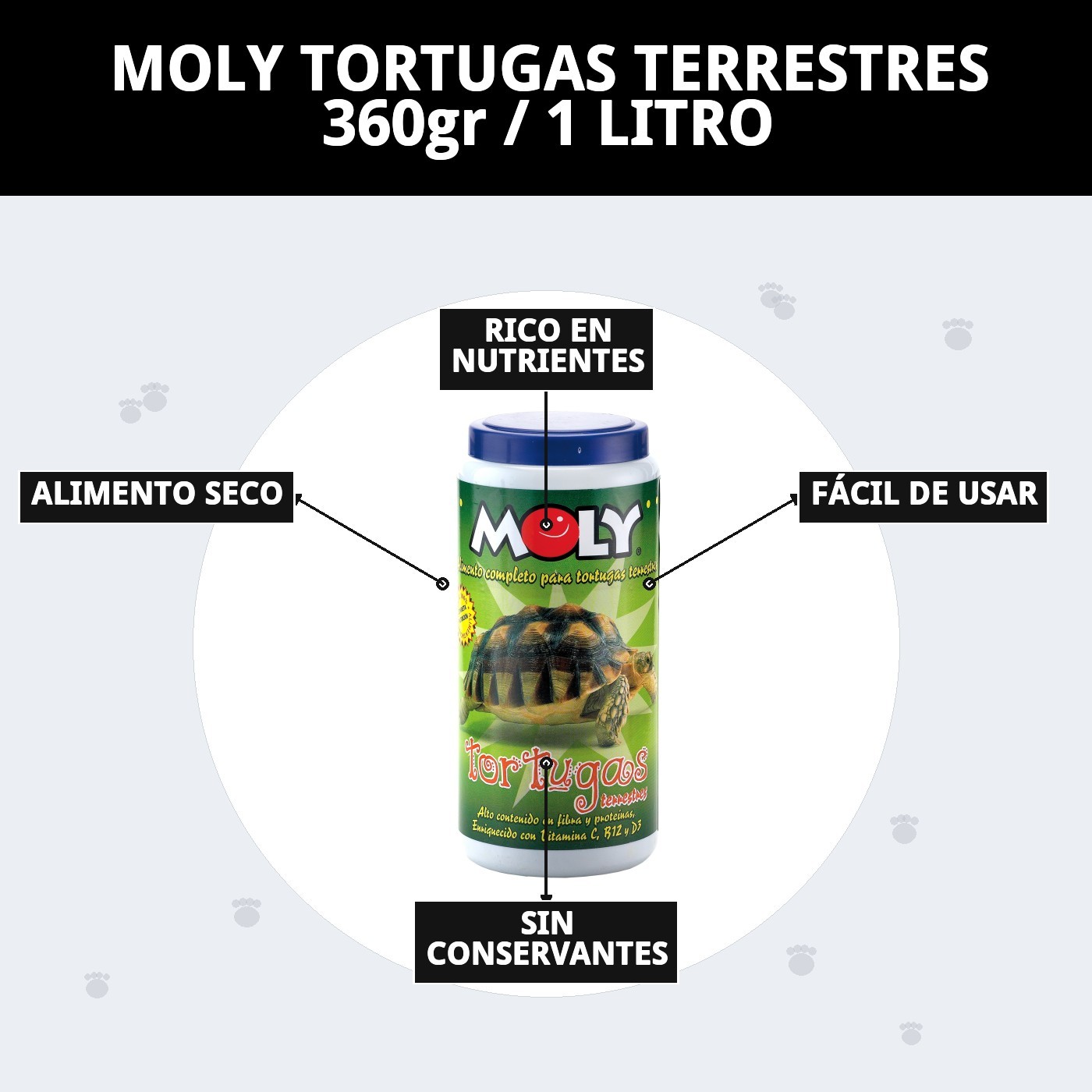 MOLY TORTUGAS TERRESTRES 360gr / 1 LITRO