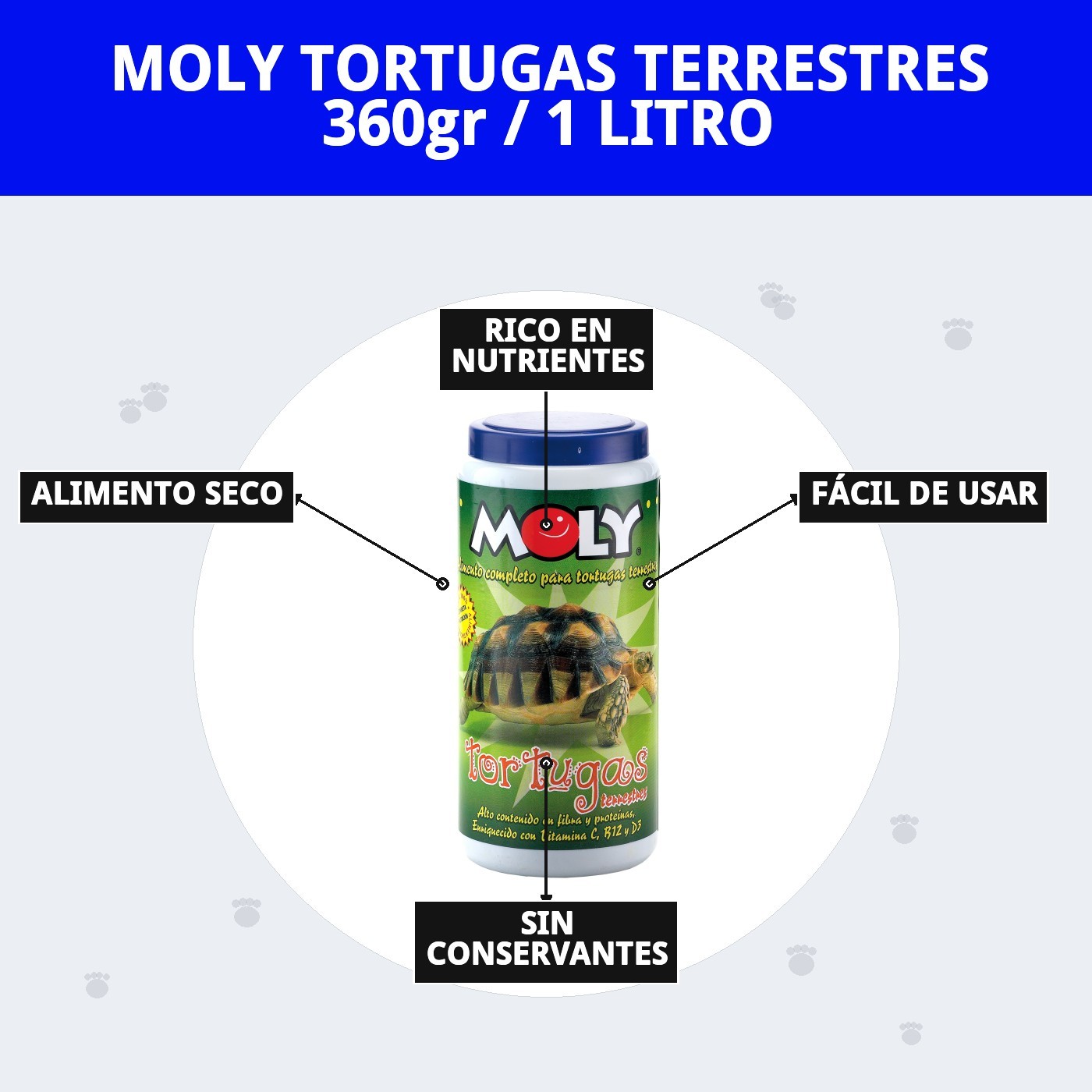 MOLY TORTUGAS TERRESTRES 360gr / 1 LITRO