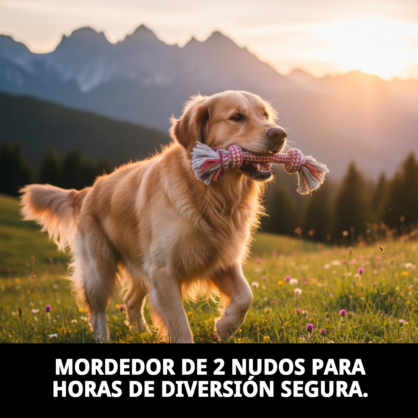 Mordedor 2 Nudos Autumn 26 cm Extragrueso Moly | Cuerda Resistente para Perros con Gran Fuerza de Mordida