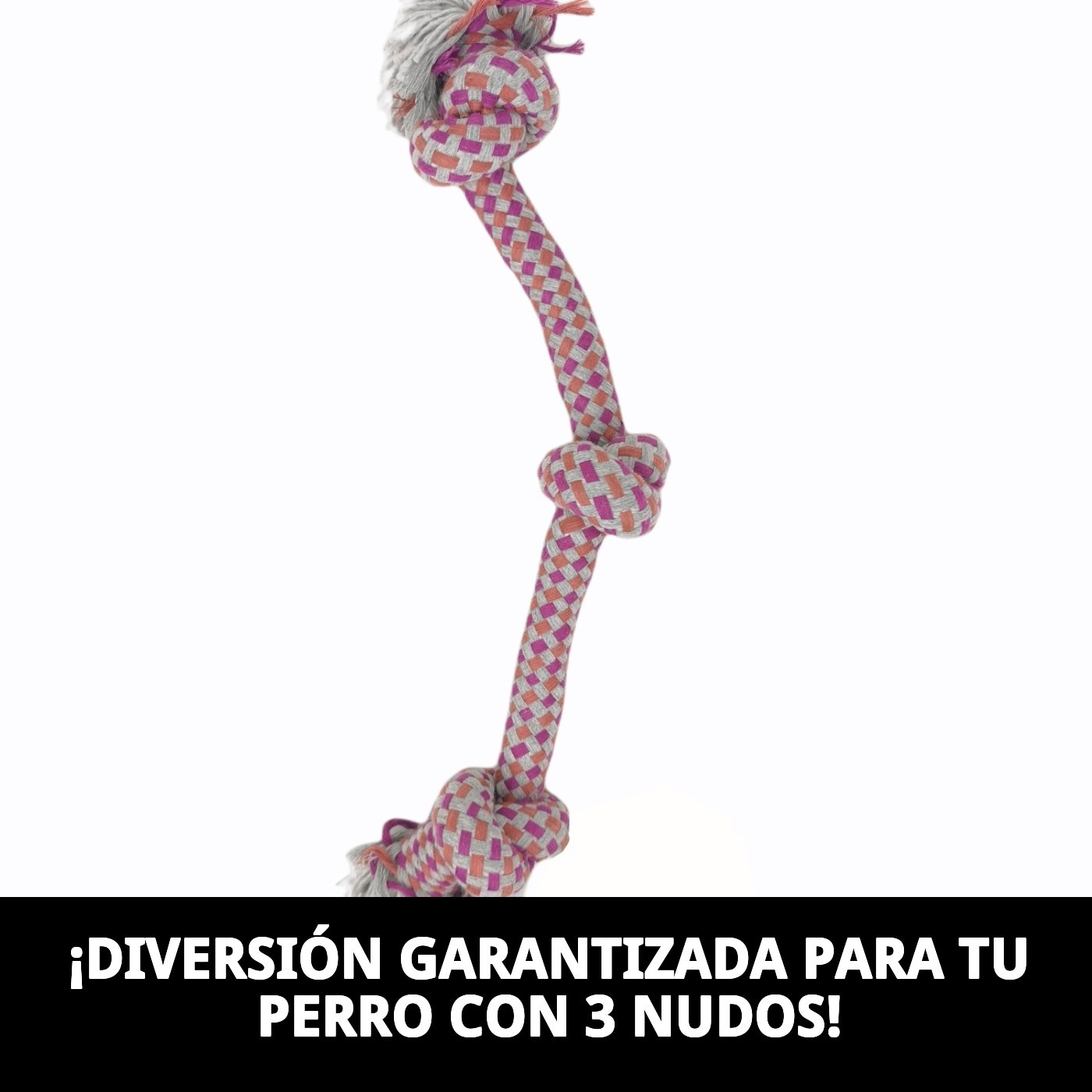 Mordedor 3 Nudos Autumn 35 cm Extragrueso Moly | Cuerda Súper Resistente para Perros de Mordida Fuerte