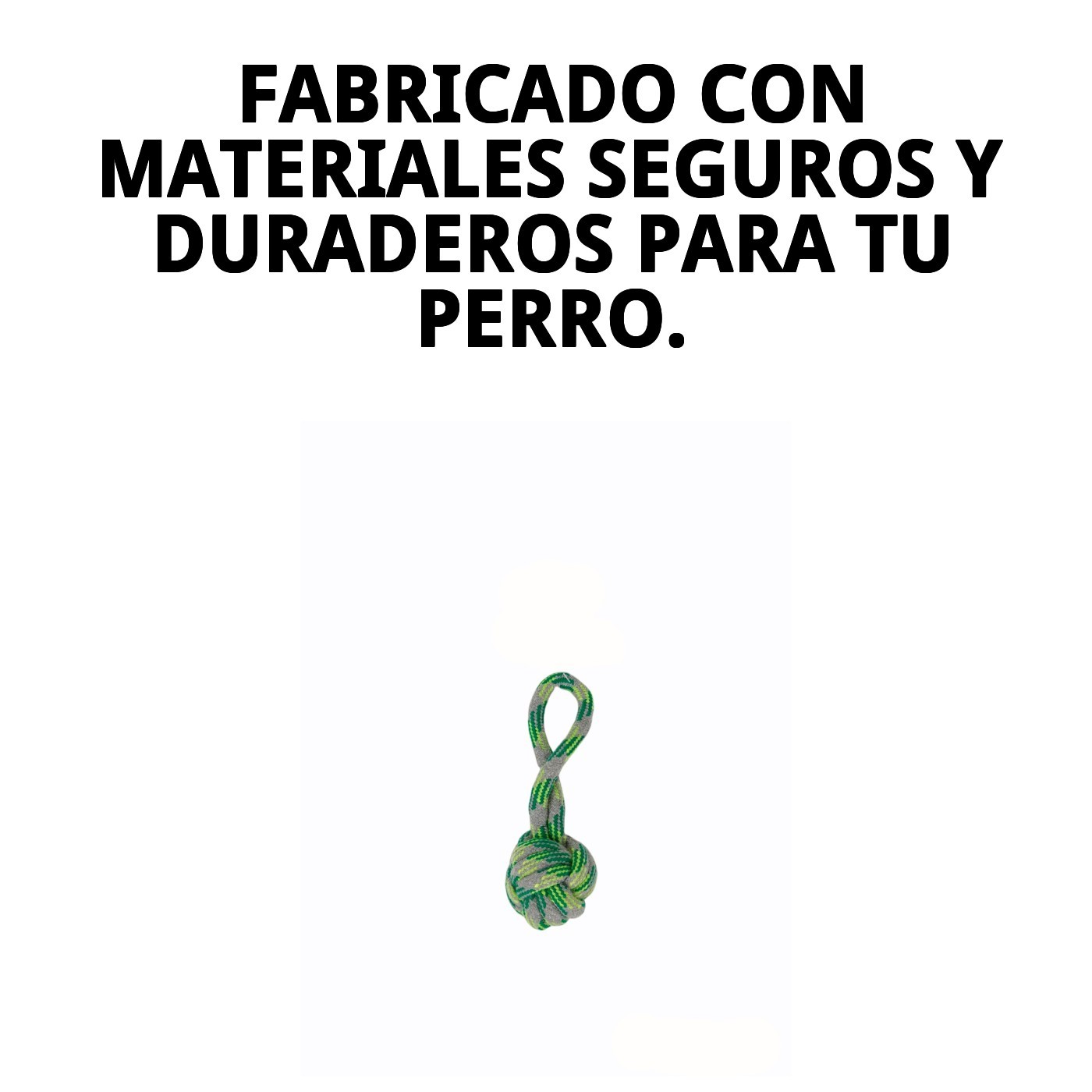 Mordedor Asa con Pelota 18 cm TPR Green Moly | Juguete Resistente para Morder y Tirar