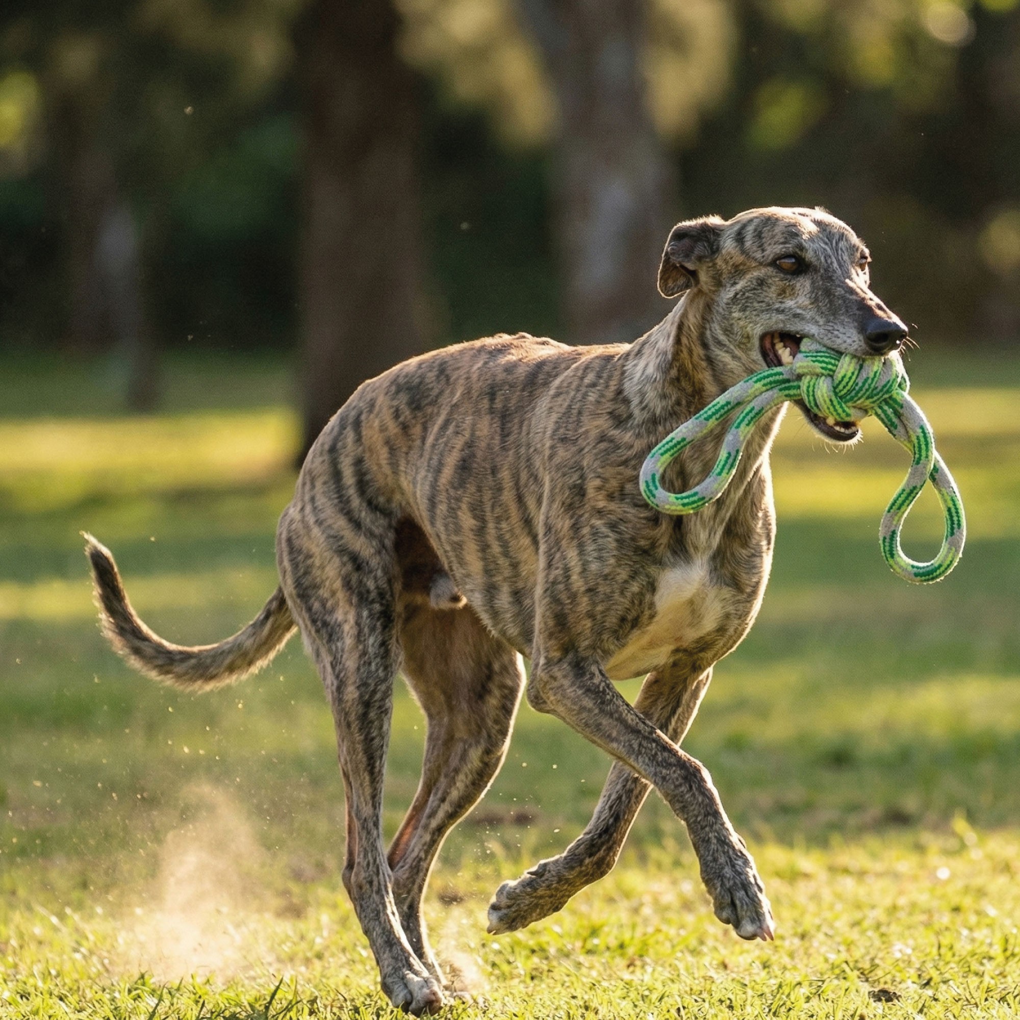 Mordedor Asa con Pelota 18 cm TPR Green Moly | Juguete Resistente para Morder y Tirar