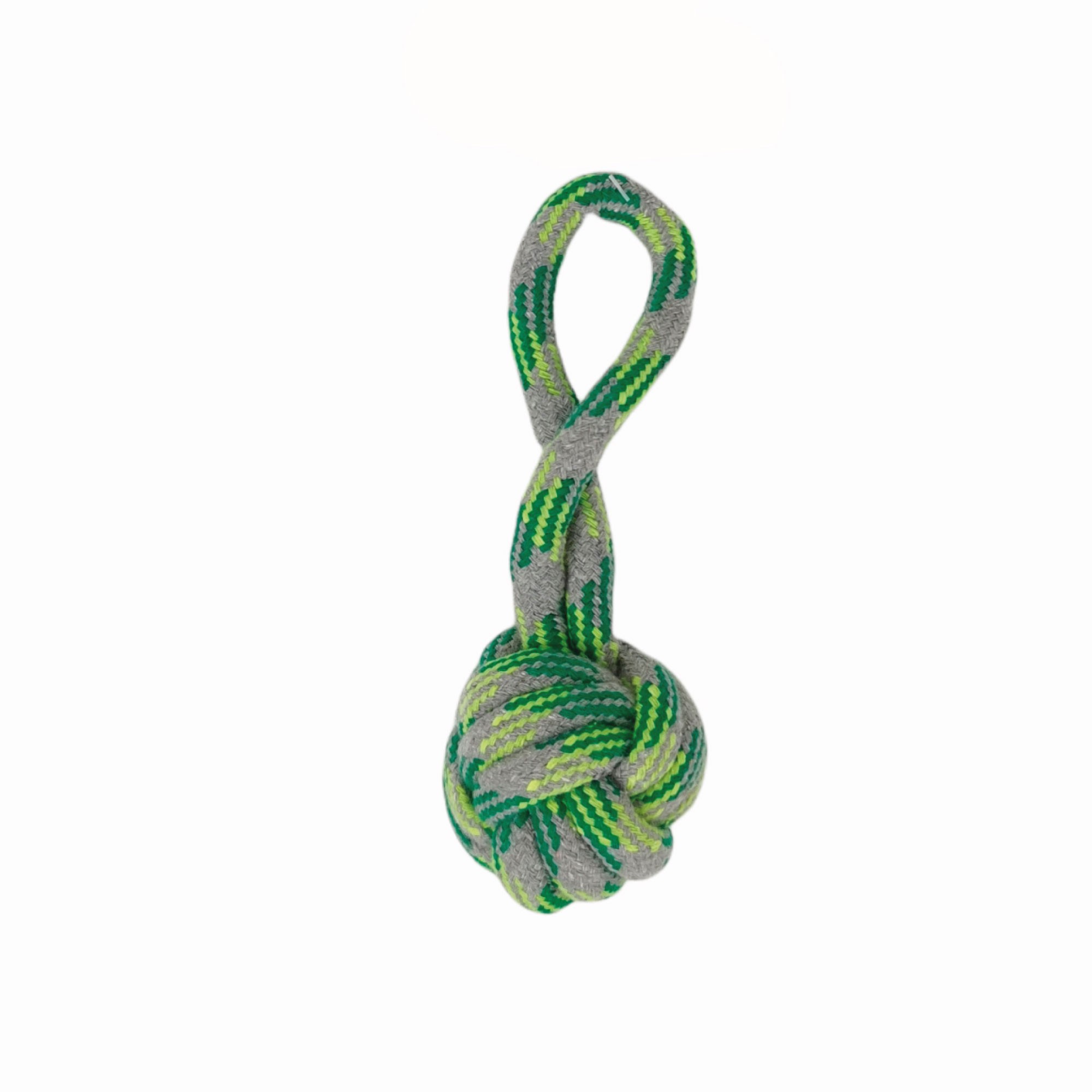 Mordedor Asa con Pelota 18 cm TPR Green Moly | Juguete Resistente para Morder y Tirar