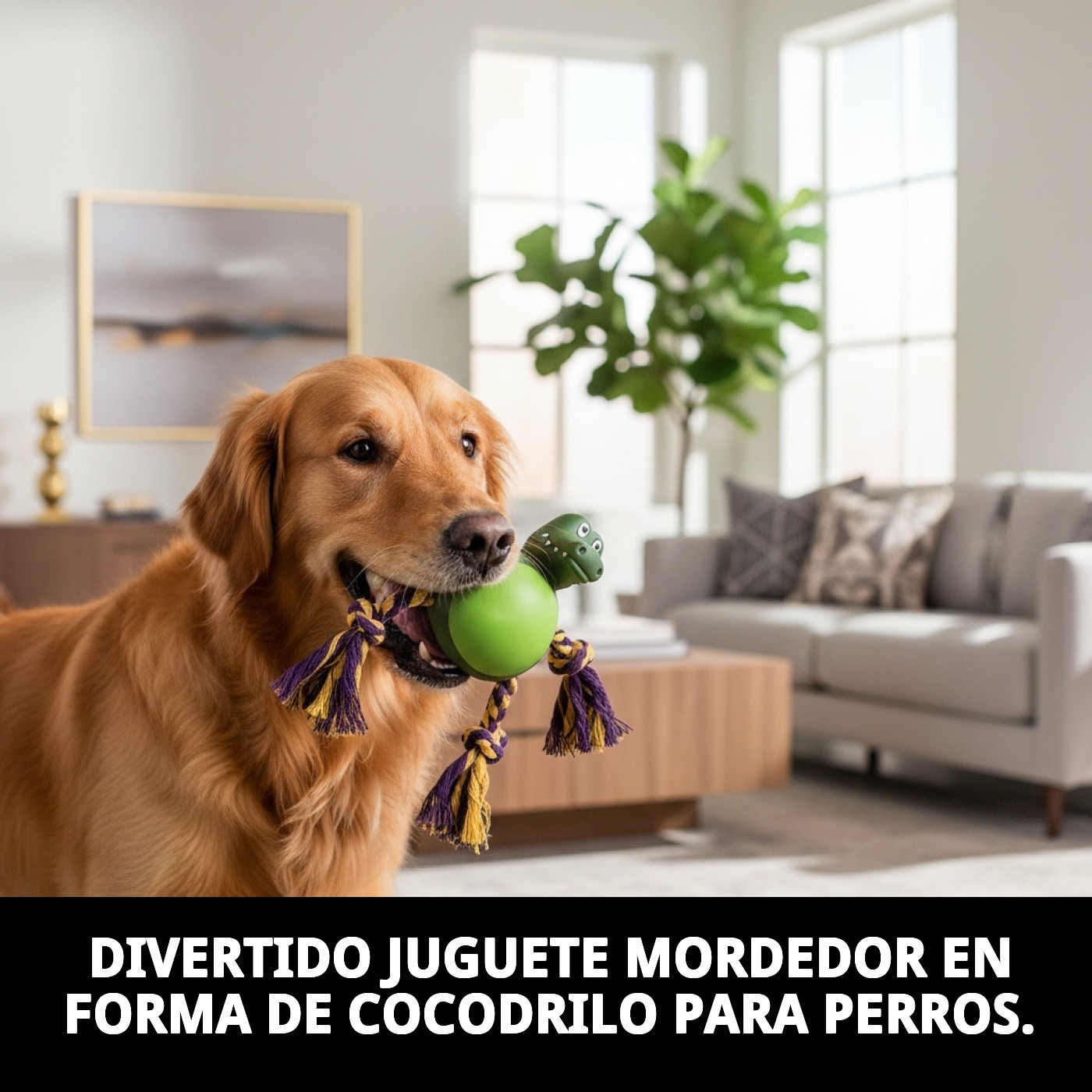 Mordedor Cocodrilo para Perros 21 cm Moly | Juguete Resistente y Estimulante