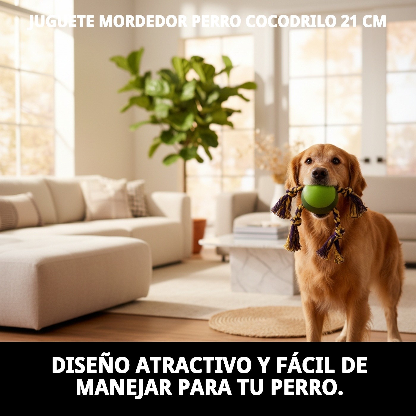 Mordedor Cocodrilo para Perros 21 cm Moly | Juguete Resistente y Estimulante