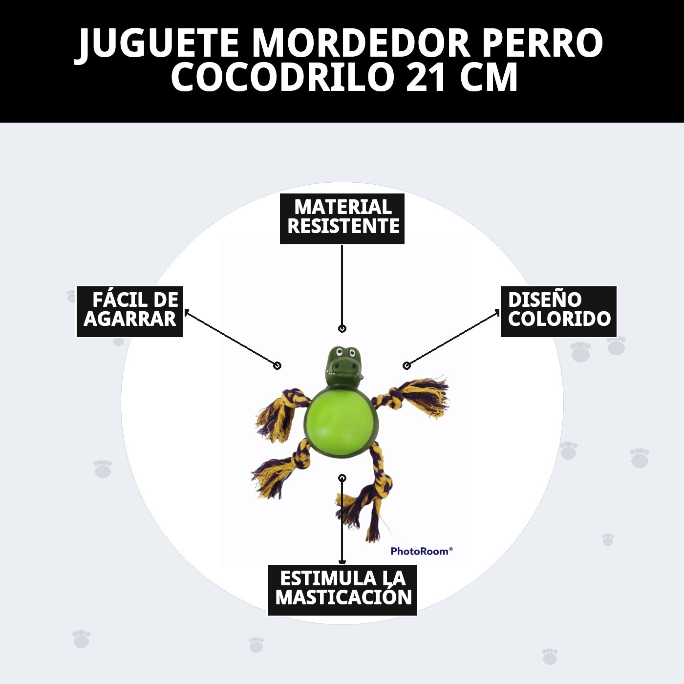 Mordedor Cocodrilo para Perros 21 cm Moly | Juguete Resistente y Estimulante