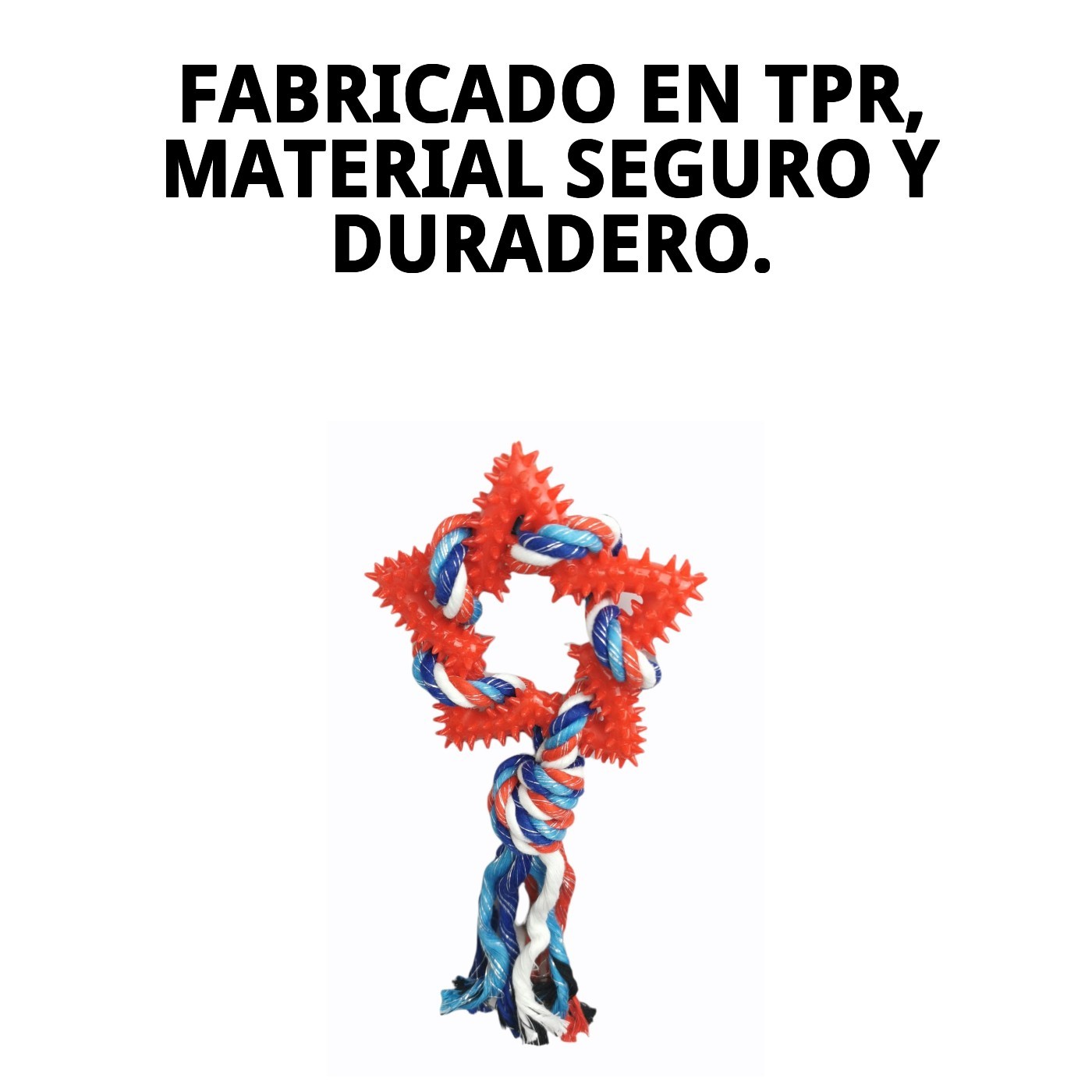 Mordedor Estrella Dental TPR 26 cm Moly | Juguete Resistente que Limpia Dientes y Masajea Encías