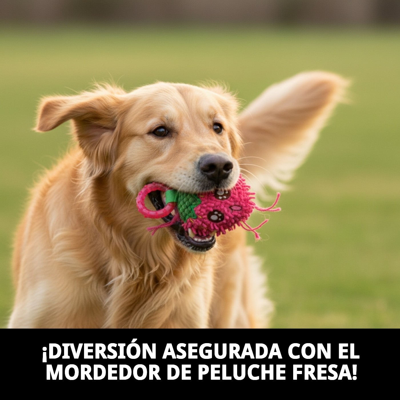 Mordedor Fresa para Perros 18 cm Moly | Peluche Suave con Sonido y Textura Estimulante