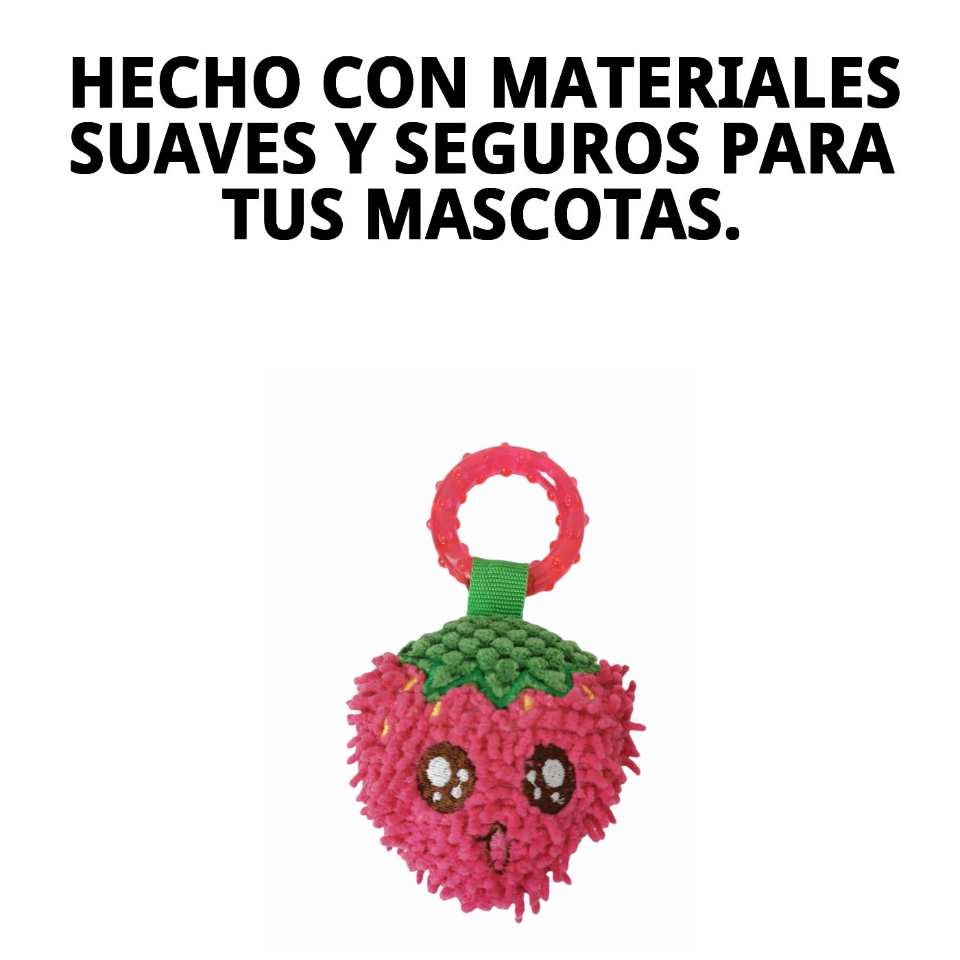 Mordedor Fresa para Perros 18 cm Moly | Peluche Suave con Sonido y Textura Estimulante