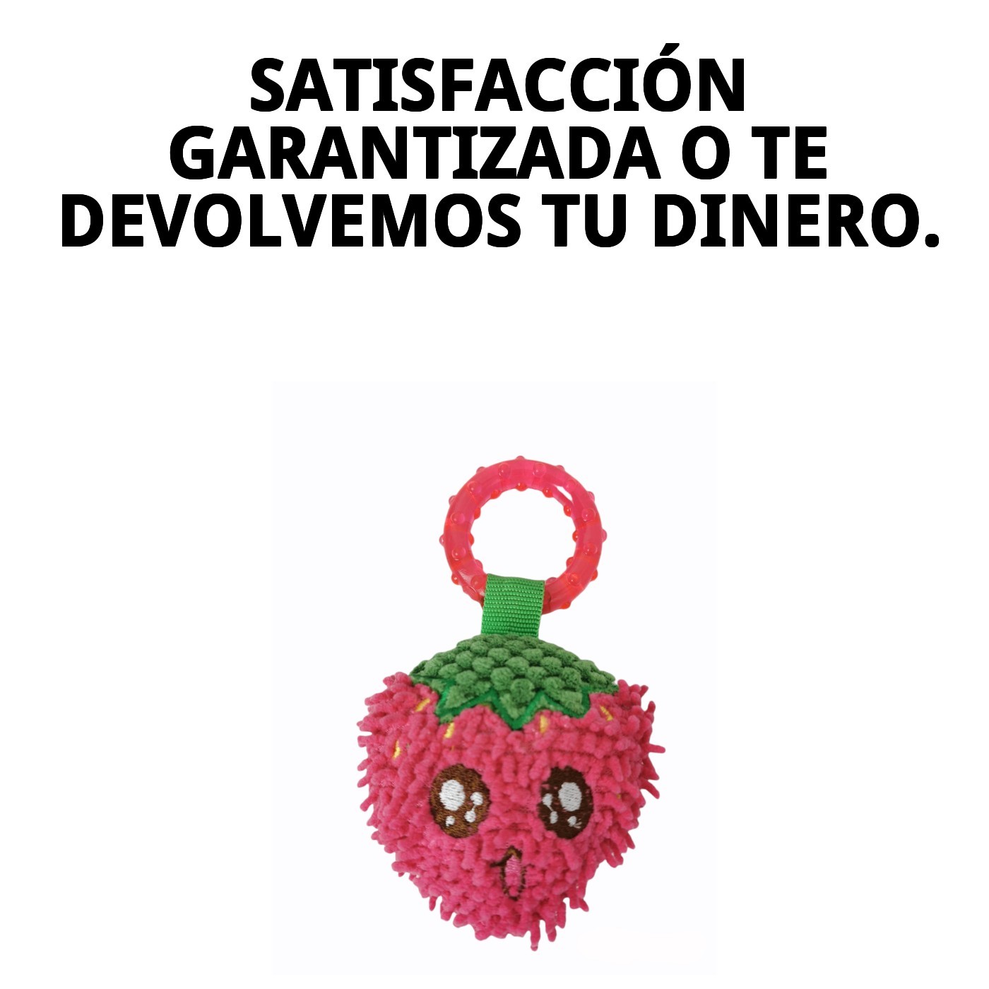 Mordedor Fresa para Perros 18 cm Moly | Peluche Suave con Sonido y Textura Estimulante