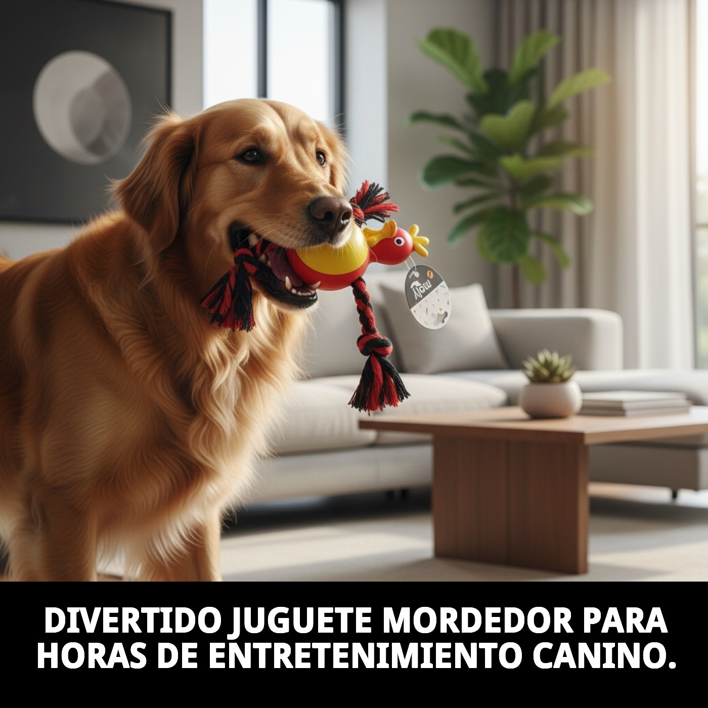 Mordedor Gallina para Perros 21 cm Moly | Juguete Resistente, Divertido y Estimulante