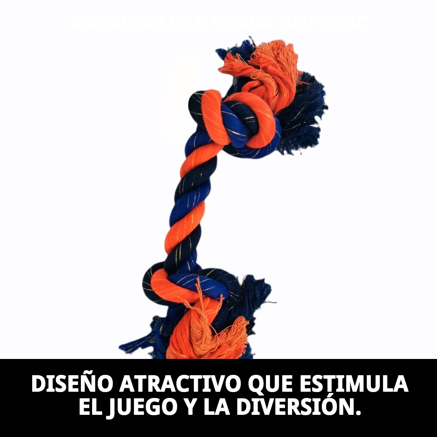 Mordedor Hilo Dental Hippychic Moly | Juguete Limpia Dientes con Cuerda para Perros de Todas las Razas