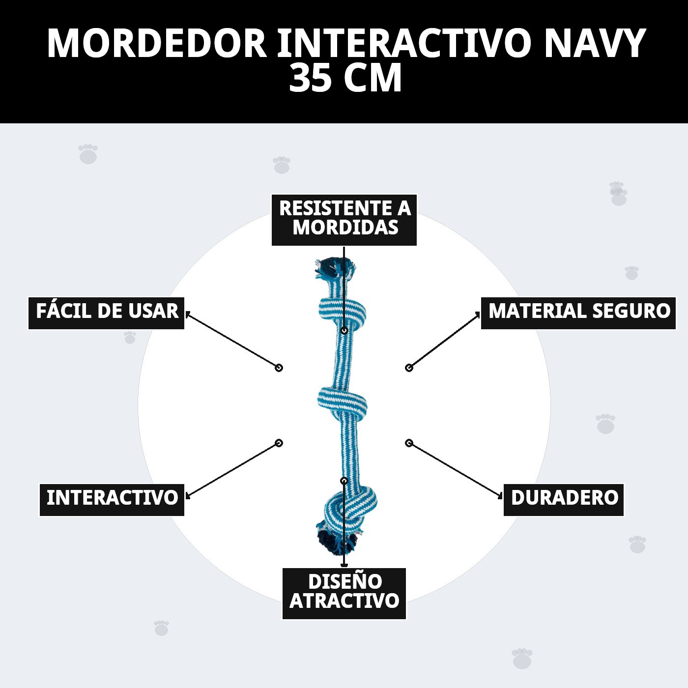Mordedor Interactivo Navy 35 cm Moly | Juguete Resistente para Estimulación y Juego Activo