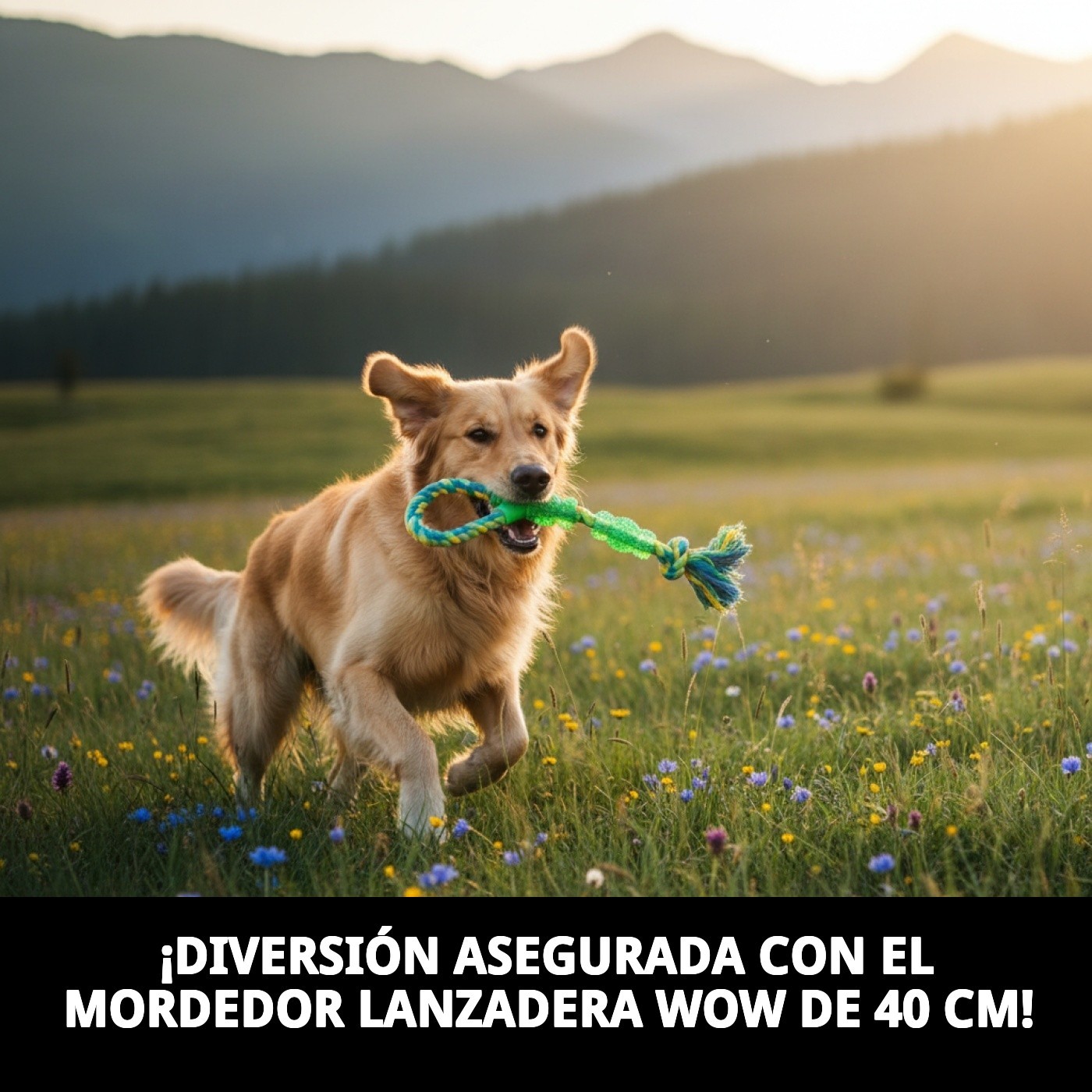 Mordedor Lanzadera WOW 40 cm Moly | Juguete Resistente para Lanzar, Morder y Jugar al Aire Libre