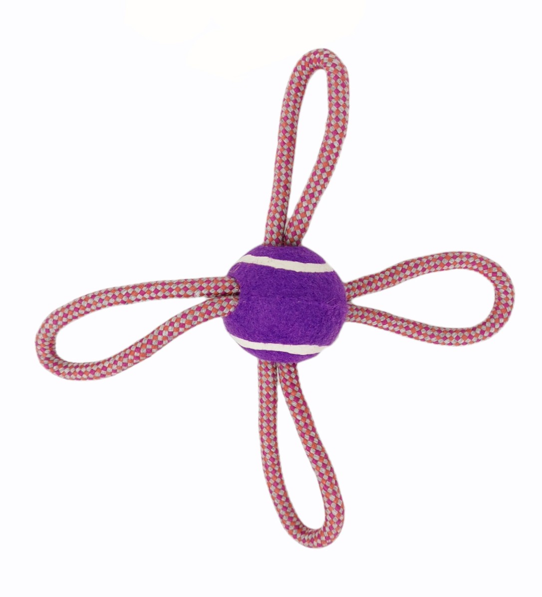 Mordedor Lazo con Pelota de Tenis Autumn 28 cm Moly | Juguete Resistente para Morder, Tirar y Jugar