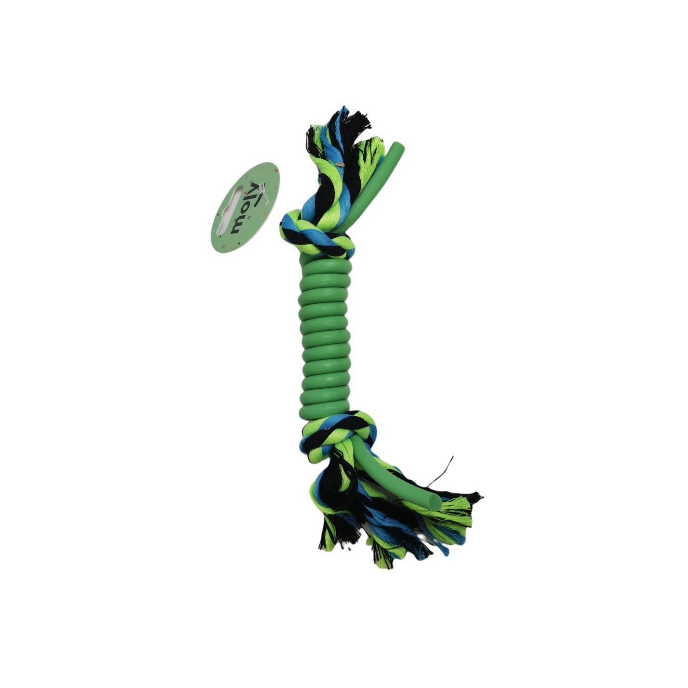 Mordedor para Perros de Silicona y Algodón 25 cm | Juguete Resistente y Limpia Dientes-Moly Calidad