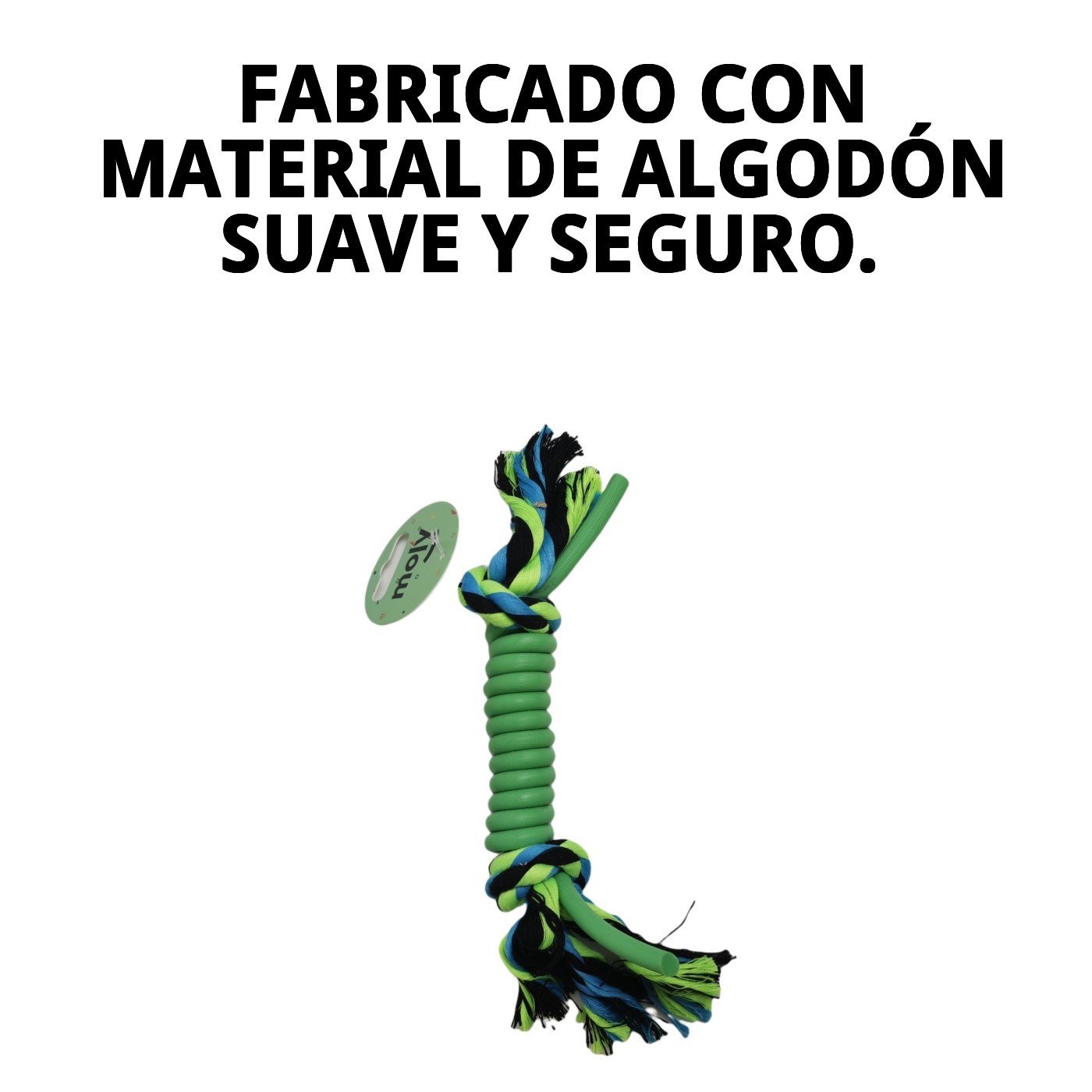 Mordedor para Perros de Silicona y Algodón 25 cm | Juguete Resistente y Limpia Dientes-Moly Calidad