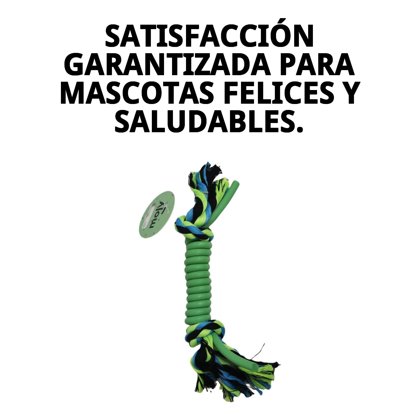 Mordedor para Perros de Silicona y Algodón 25 cm | Juguete Resistente y Limpia Dientes-Moly Calidad