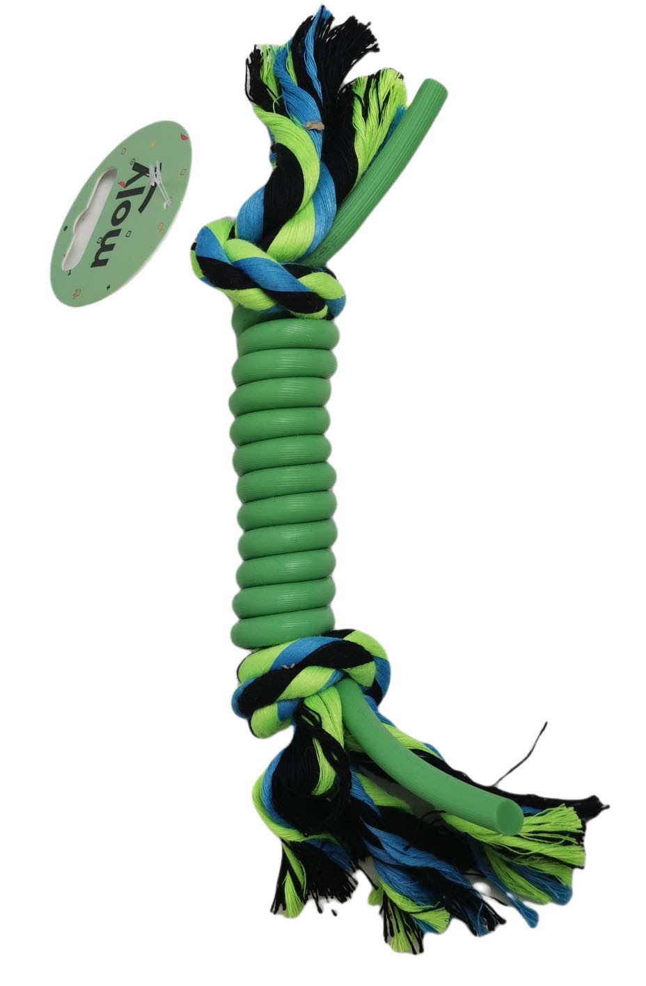 Mordedor para Perros de Silicona y Algodón 25 cm | Juguete Resistente y Limpia Dientes-Moly Calidad