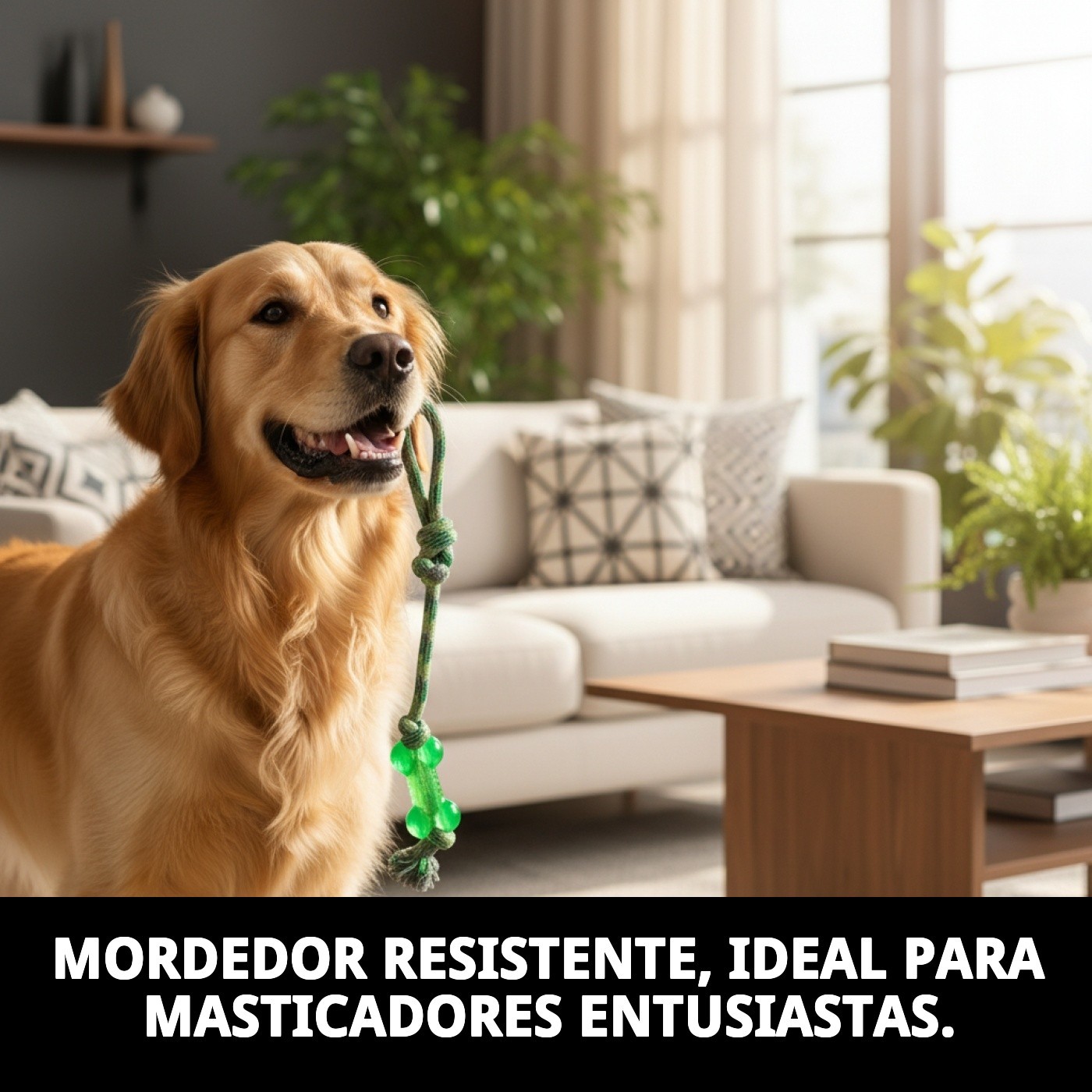 Mordedor TPR 50 cm Green Moly | Juguete XL Resistente para Perros Grandes y Muy Activos