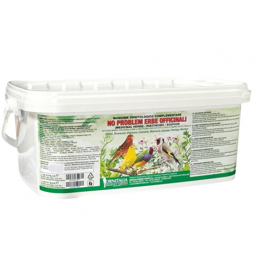 Ornitalia No Problem Indigeni 2 kg – Pasta de Cría Premium– Especial Jilgueros, Verderones, Pardillos y Exóticos Europeos