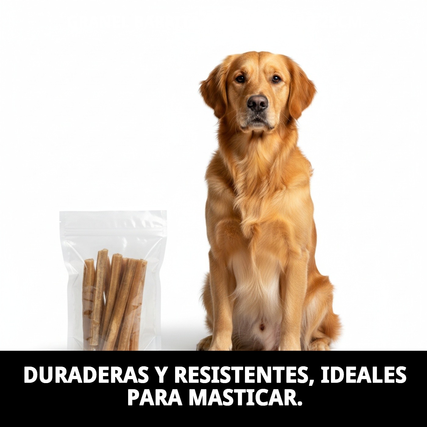 Palos de Piel 25 cm en Bolsa de 10 Unidades | Snack Natural y Resistente para Perros – Moly