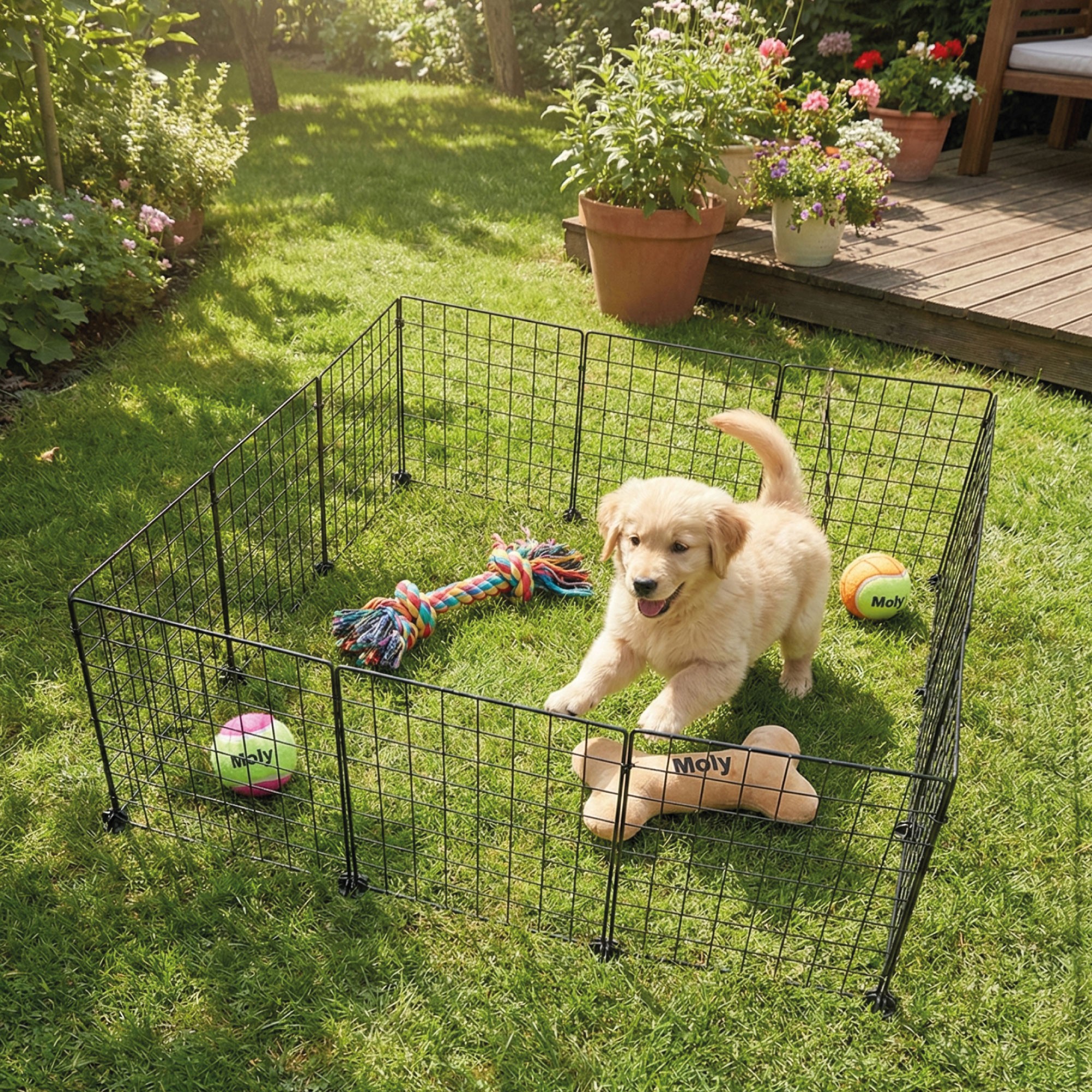 Parque para Perros 12 Piezas 35x35 cm | Corral Modular para Mascotas Ajustable y Seguro