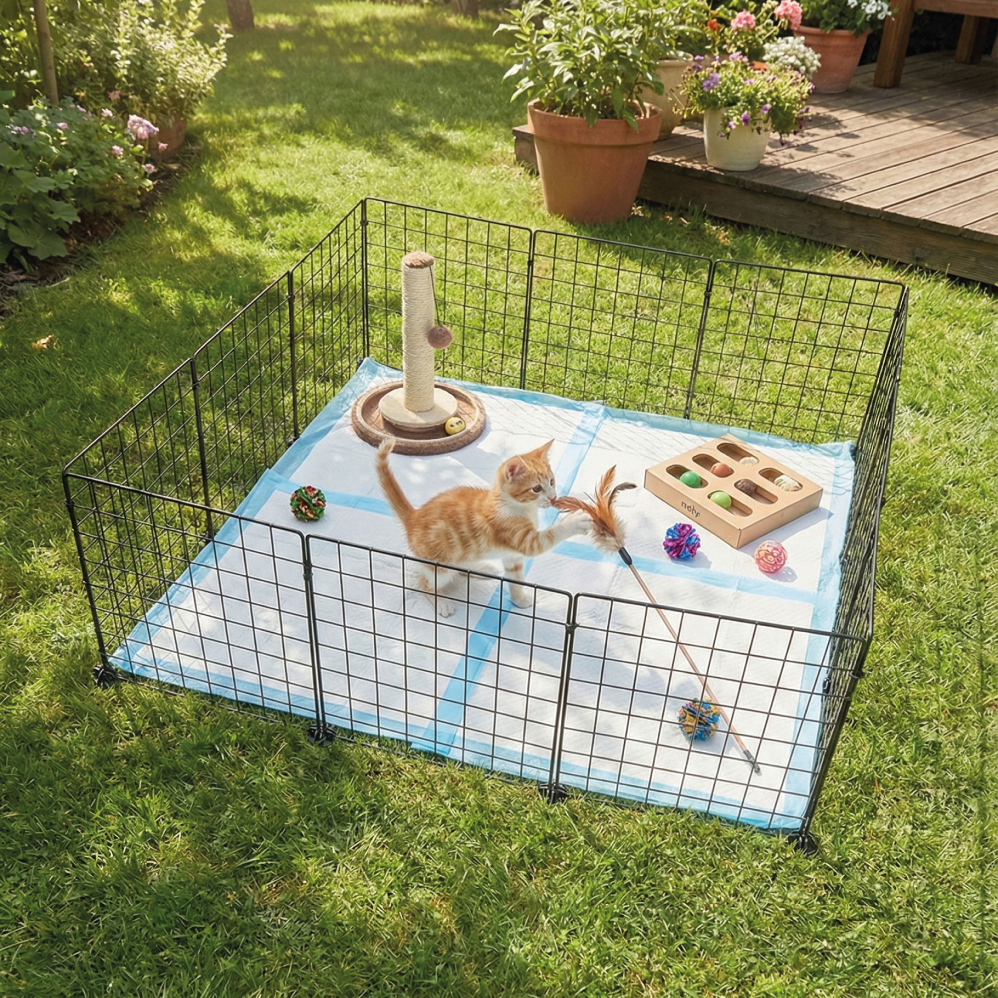 Parque para Perros 12 Piezas 35x35 cm | Corral Modular para Mascotas Ajustable y Seguro