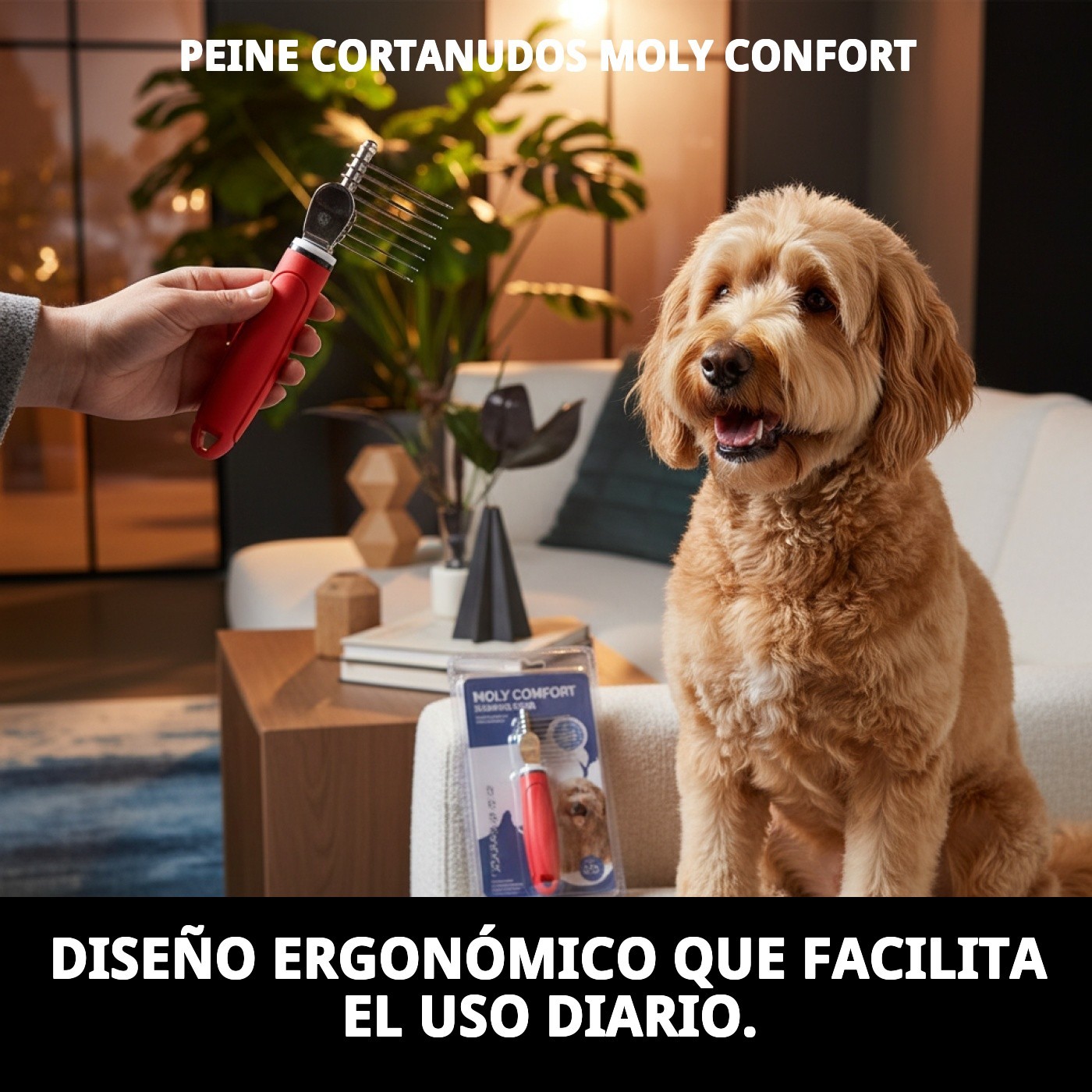 Peine Cortanudos Moly Confort | Herramienta Profesional para Eliminar Nudos y Desenredar sin Tirones