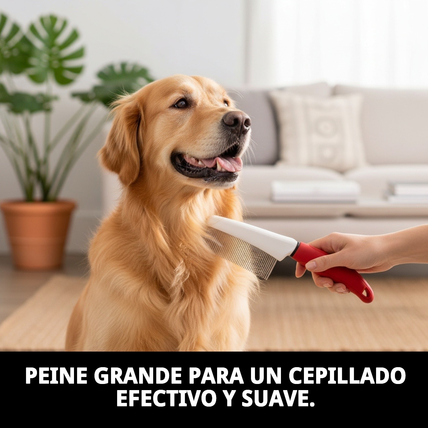 Peine Grande Moly Confort | Peine Profesional para Desenredar y Cuidar Pelajes Medios y Largos