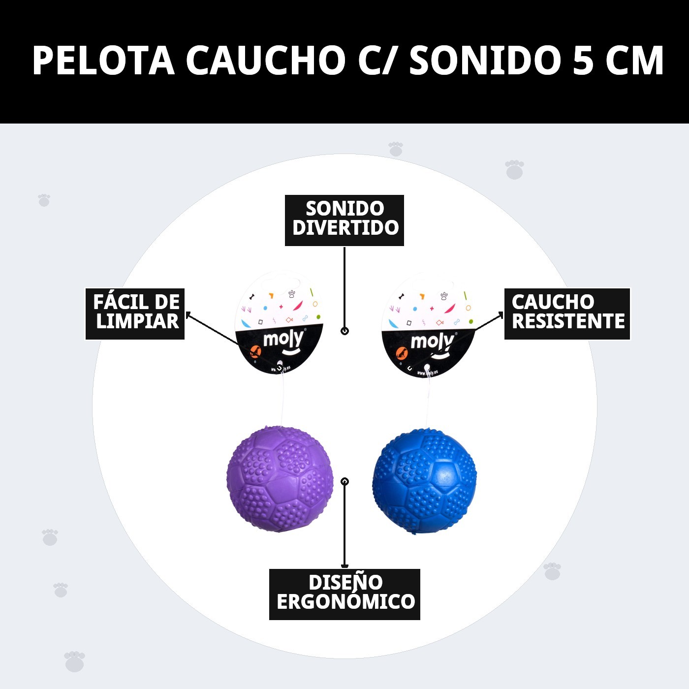 PELOTA CAUCHO C/ SONIDO 5 CM