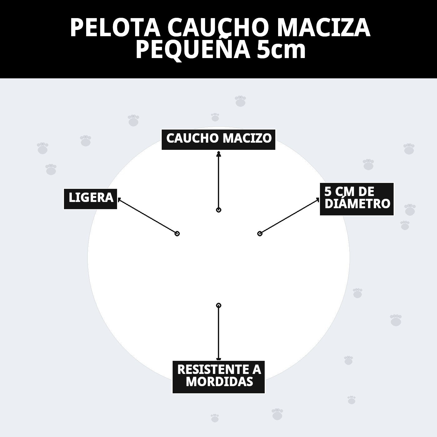PELOTA CAUCHO MACIZA PEQUEÑA  5cm