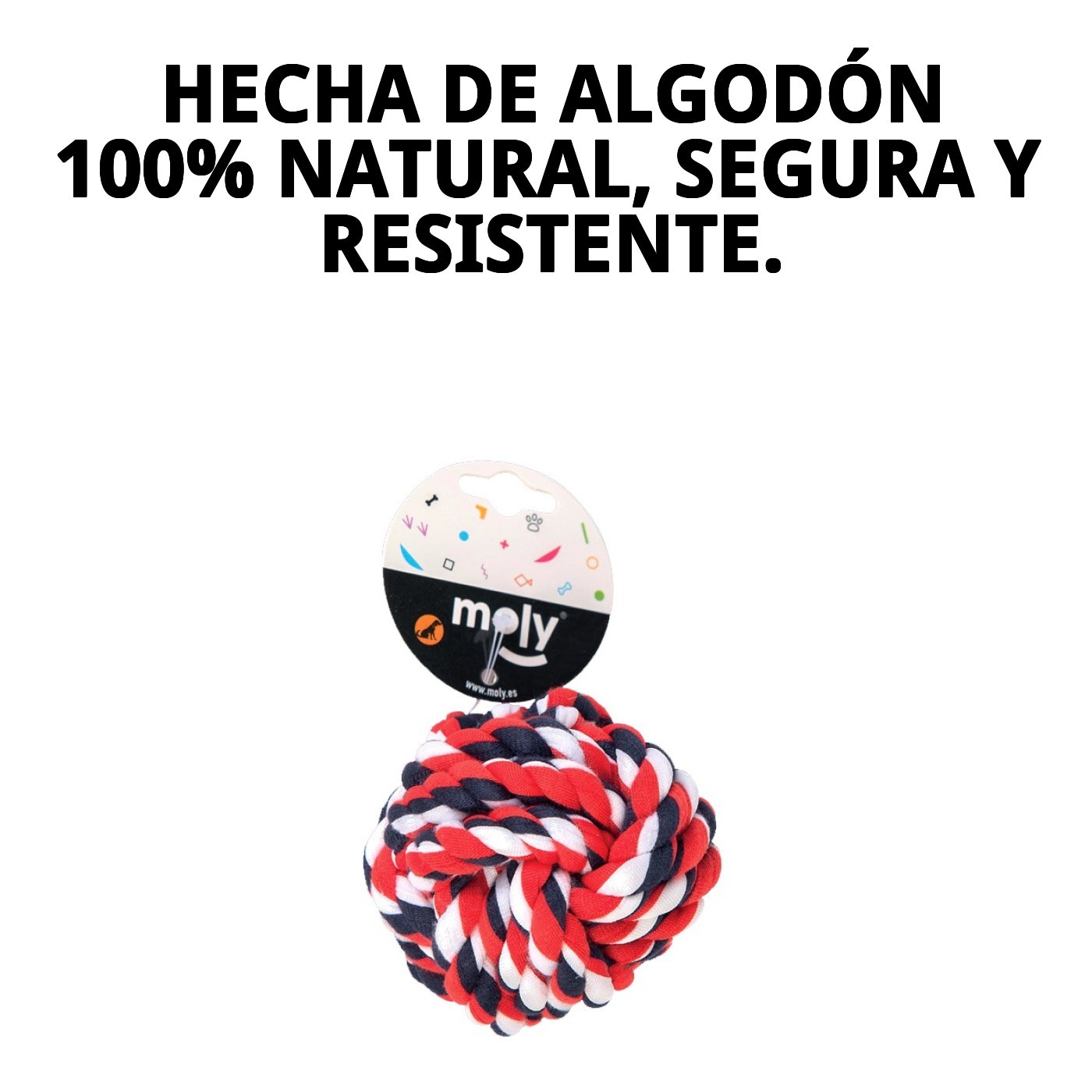 PELOTA MORDEDOR ALGODON 10cm