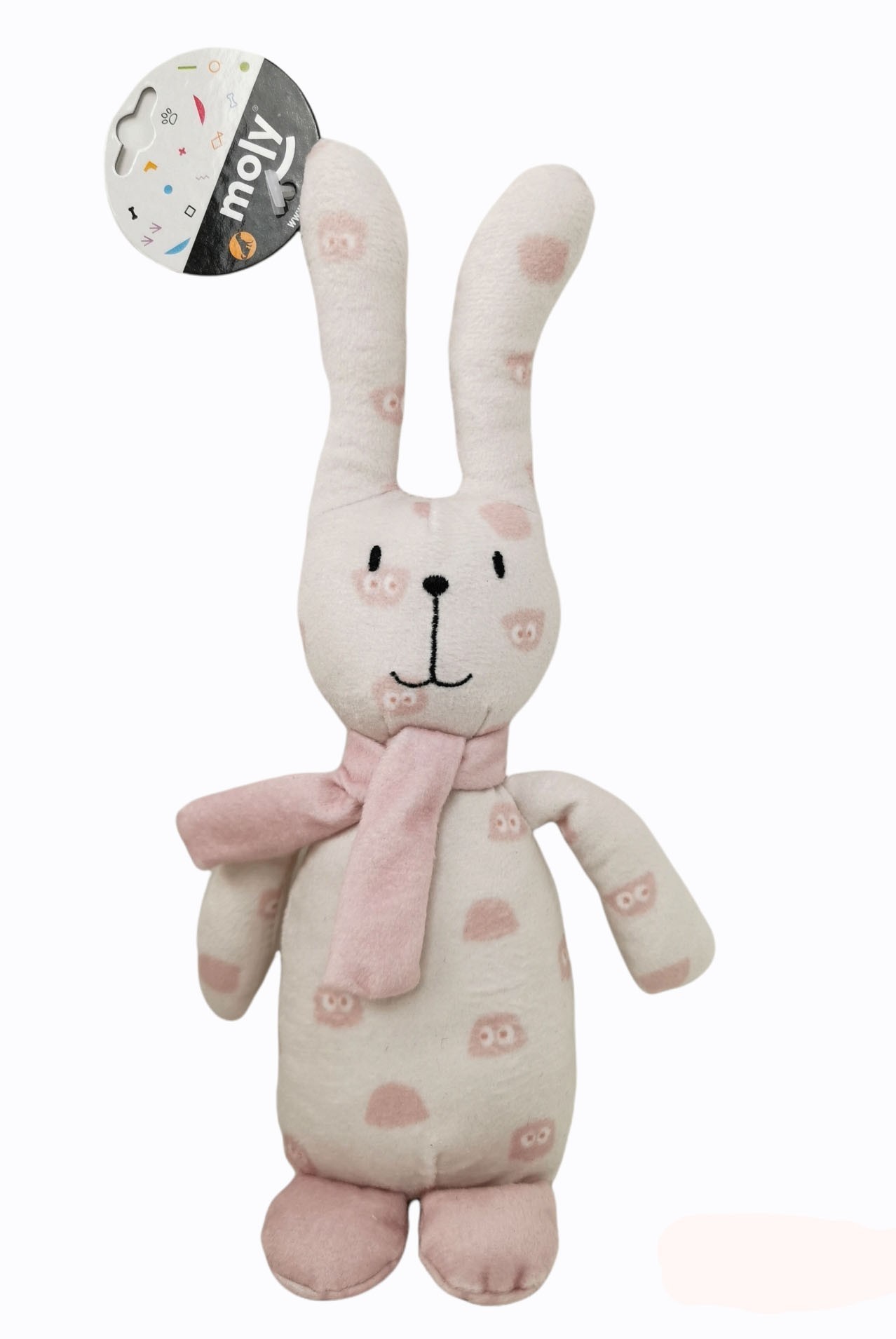 Peluche Conejo Trendy para Perros 25 cm Moly | Juguete Suave con Sonido y Diseño Moderno