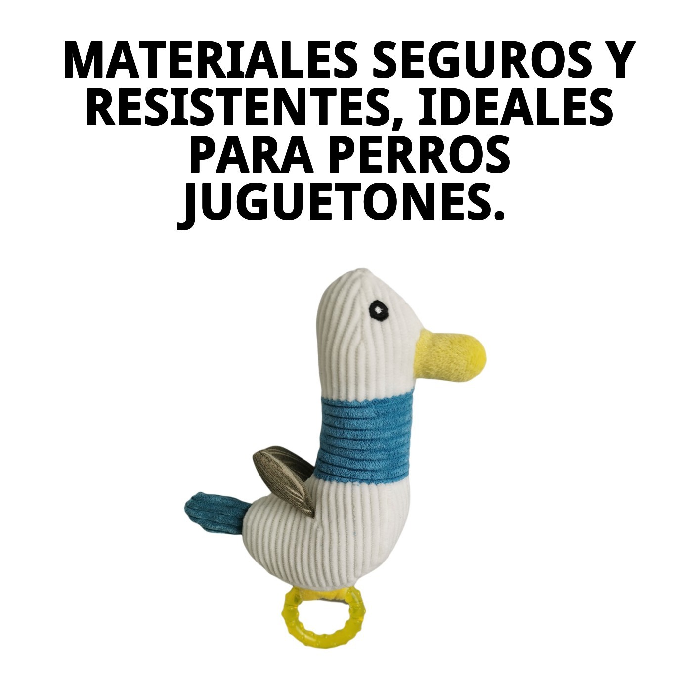 Peluche Duck con Mordedor de Silicona 22 cm Moly | Juguete Interactivo, Suave y Resistente para Perros