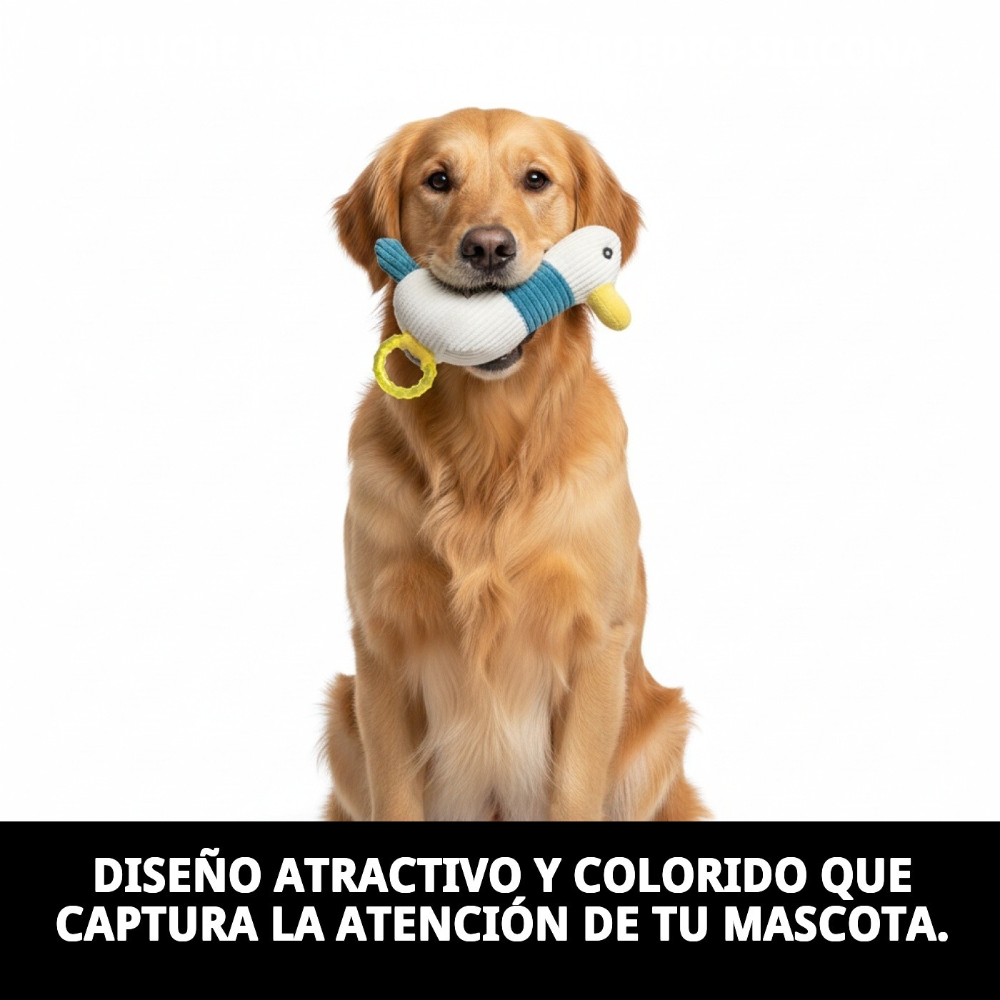 Peluche Duck con Mordedor de Silicona 22 cm Moly | Juguete Interactivo, Suave y Resistente para Perros