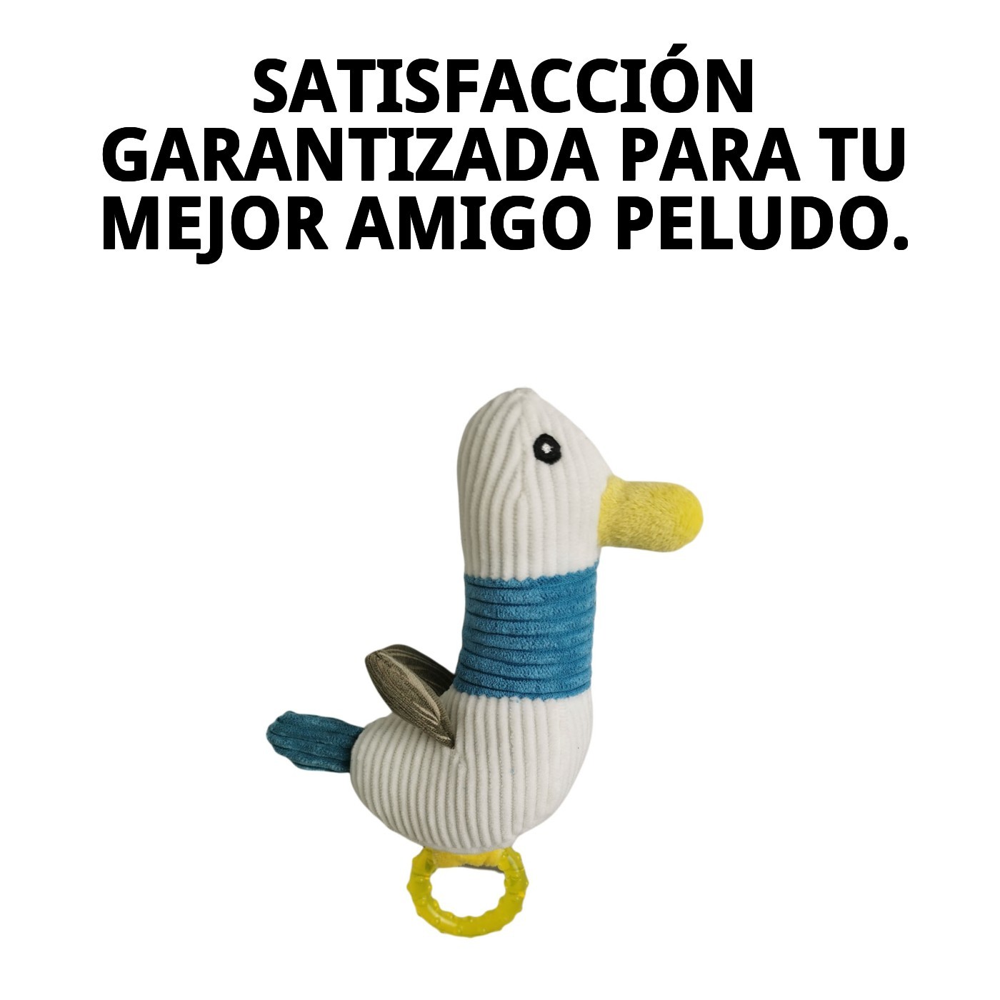 Peluche Duck con Mordedor de Silicona 22 cm Moly | Juguete Interactivo, Suave y Resistente para Perros