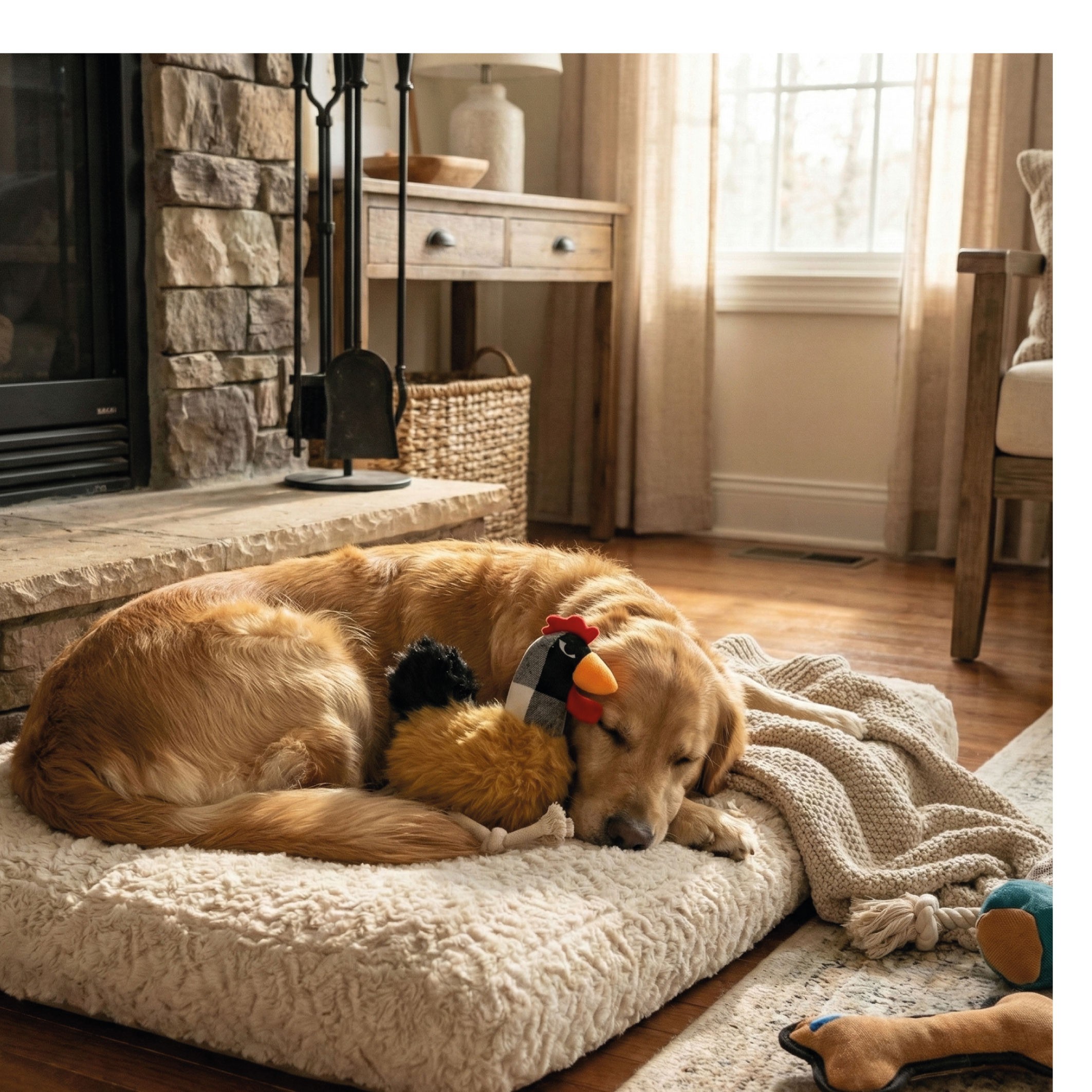 Peluche para Perros Corral 34 cm Moly | Juguete con Tres Texturas y Sonido Interactivo