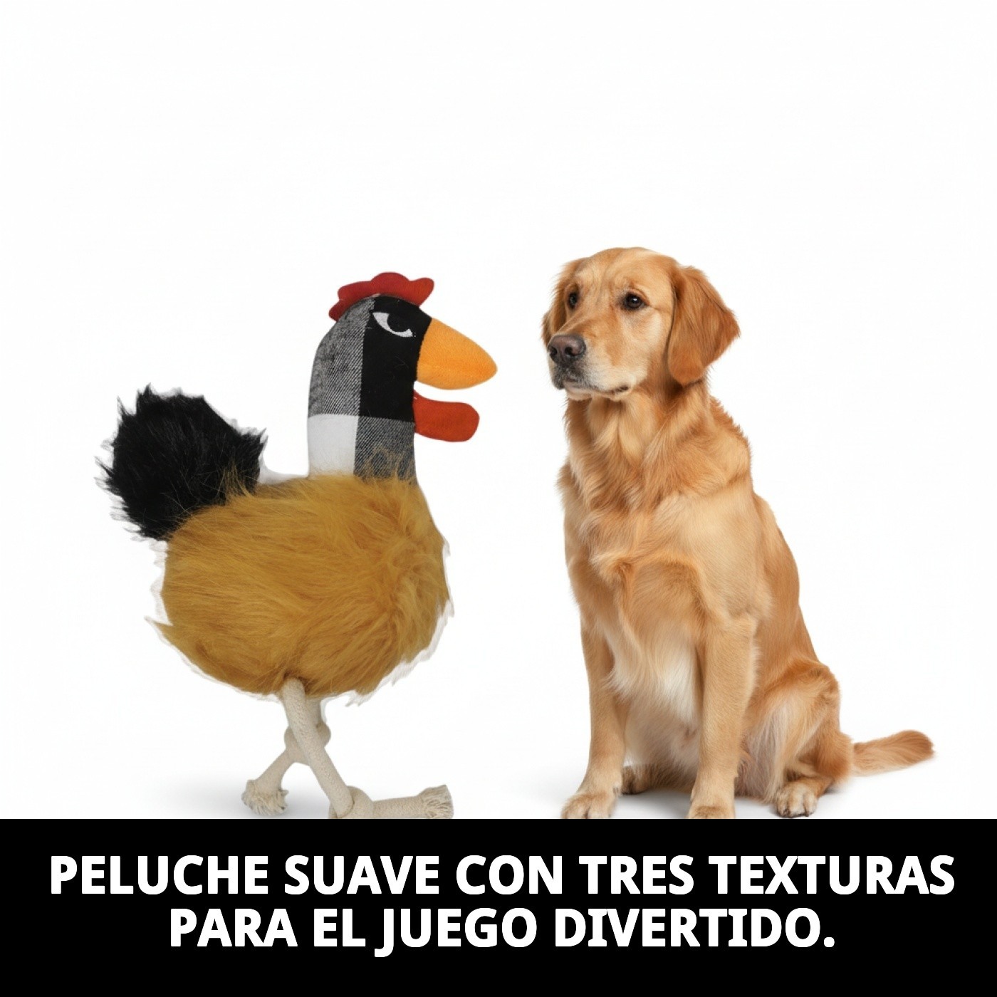 Peluche para Perros Corral 34 cm Moly | Juguete con Tres Texturas y Sonido Interactivo