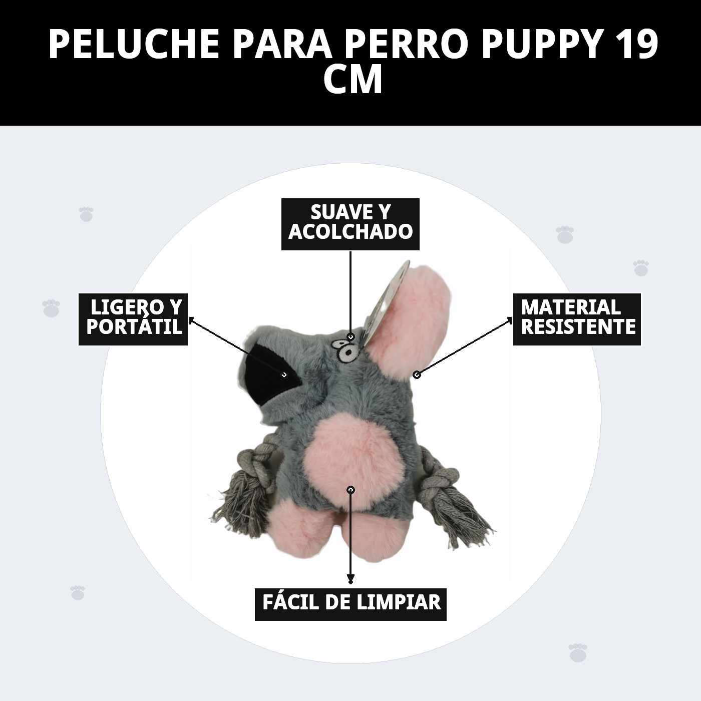 Peluche Puppy para Perros 19 cm Moly | Juguete Suave con Sonido, Ideal para Cachorros