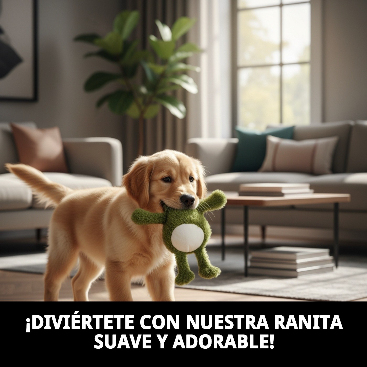 Peluche Ranita para Perros 20 cm Moly | Juguete Suave con Sonido y Súper Adorable