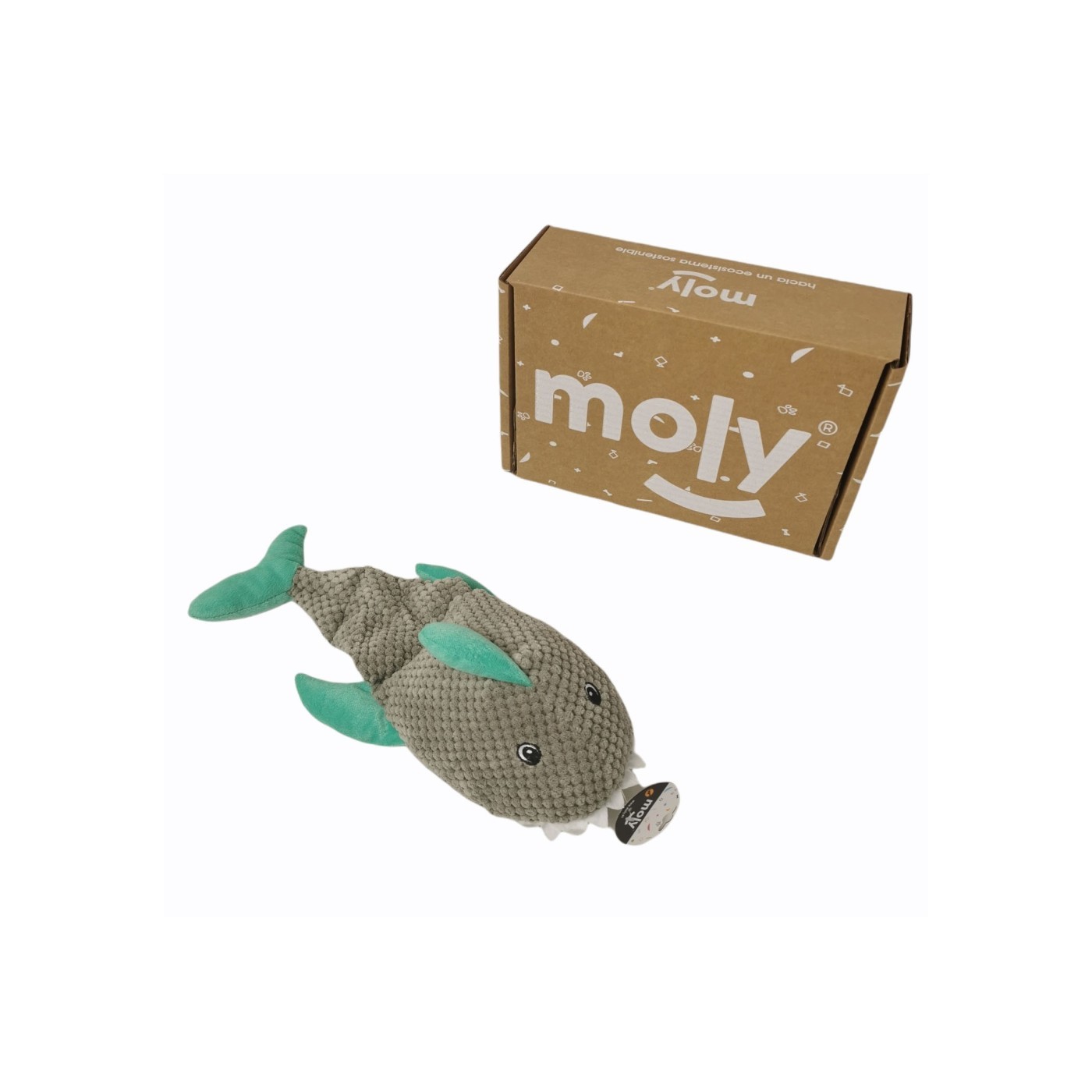 Peluche Tiburón para Perros 37 cm Moly | Juguete Interactivo con Sonido y Súper Suave