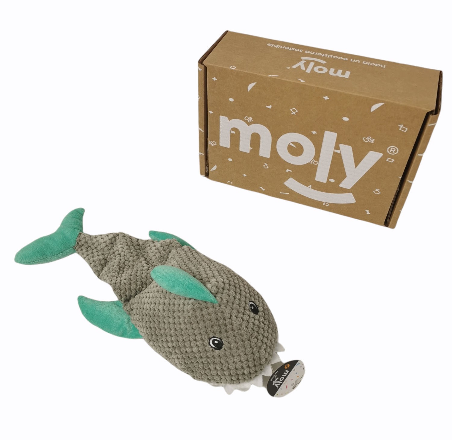 Peluche Tiburón para Perros 37 cm Moly | Juguete Interactivo con Sonido y Súper Suave