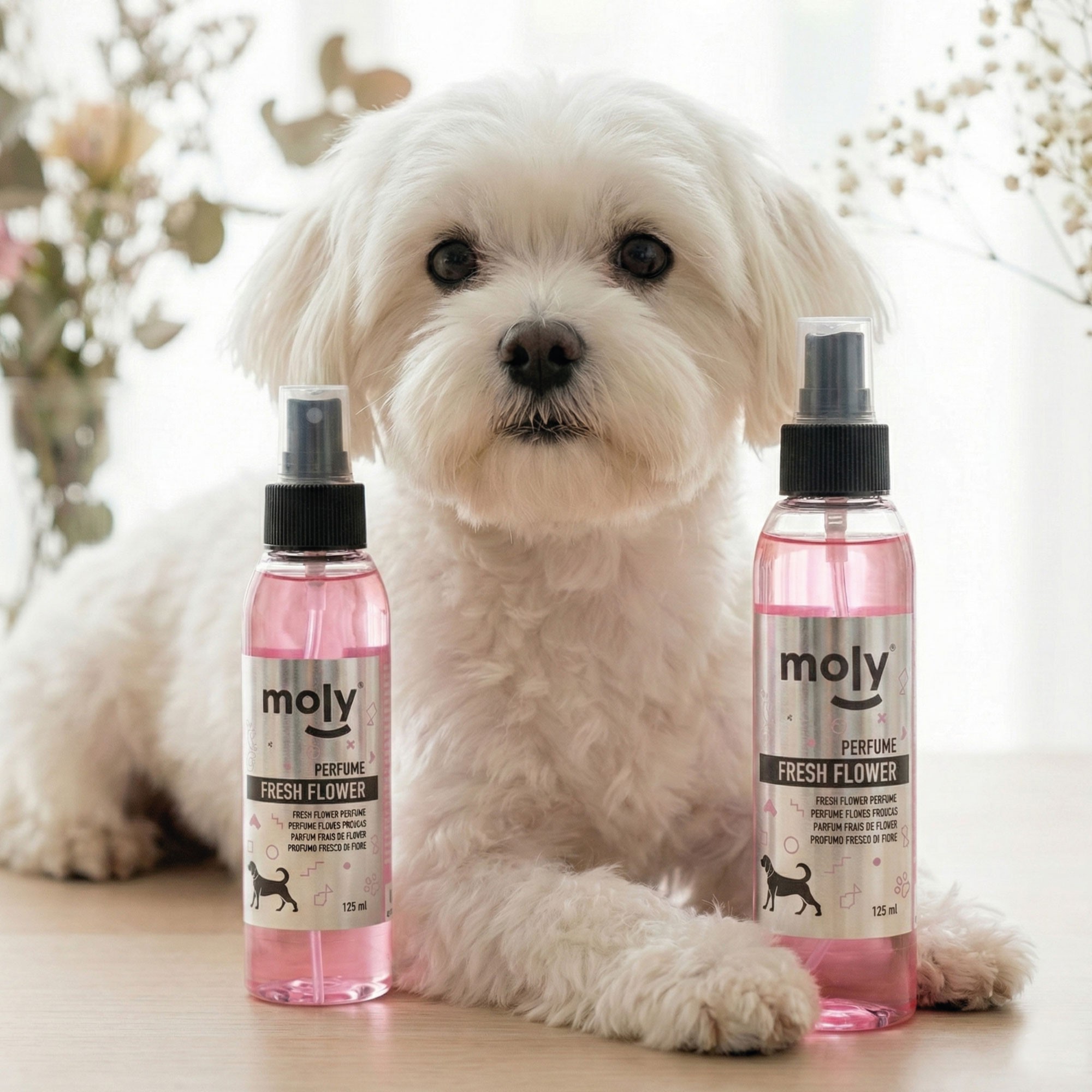 Perfume Fresh Flowers 125 ml Moly | Aroma Floral Suave y Duradero para Perros