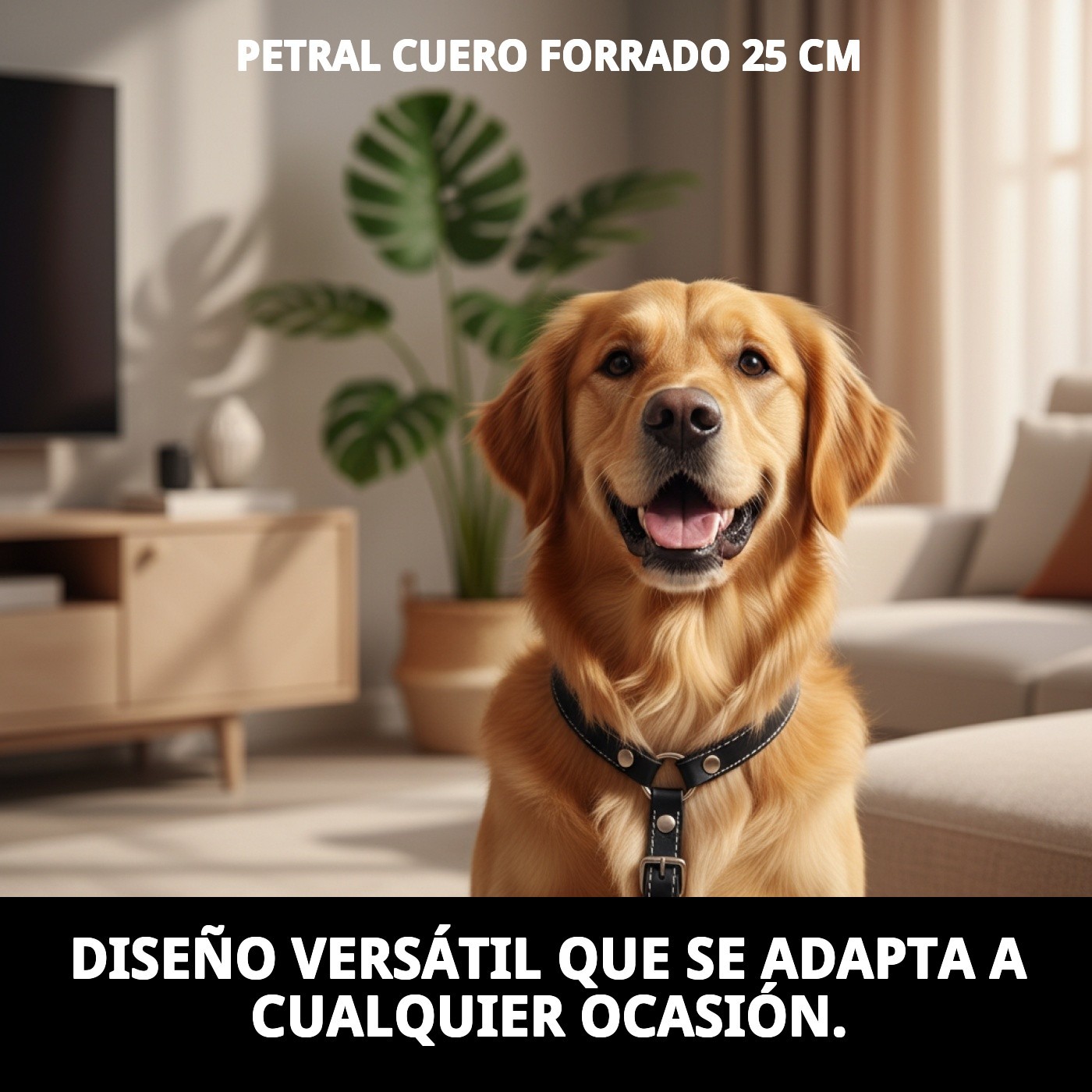 PETRAL CUERO FORRADO  25 CM