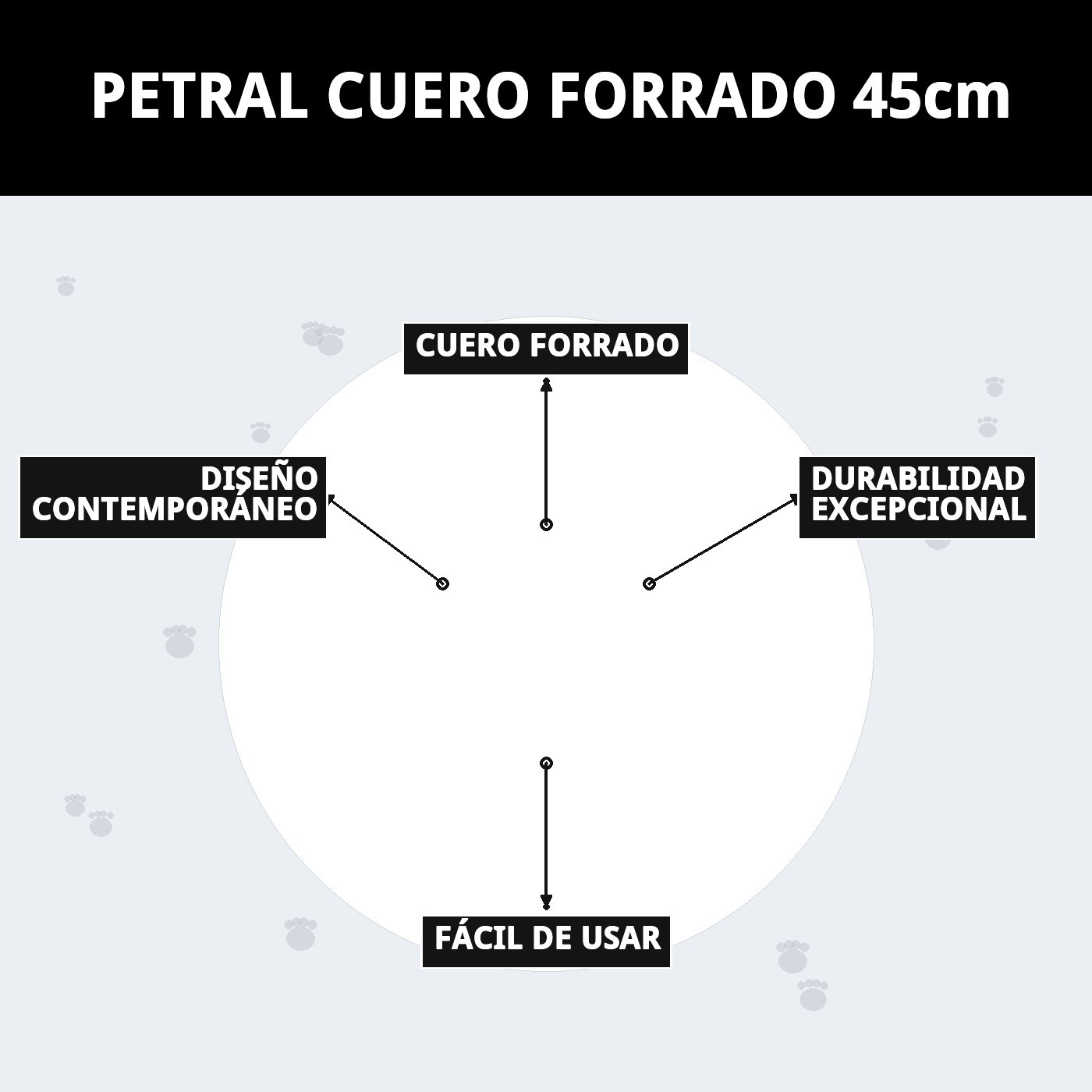 PETRAL CUERO FORRADO 45cm