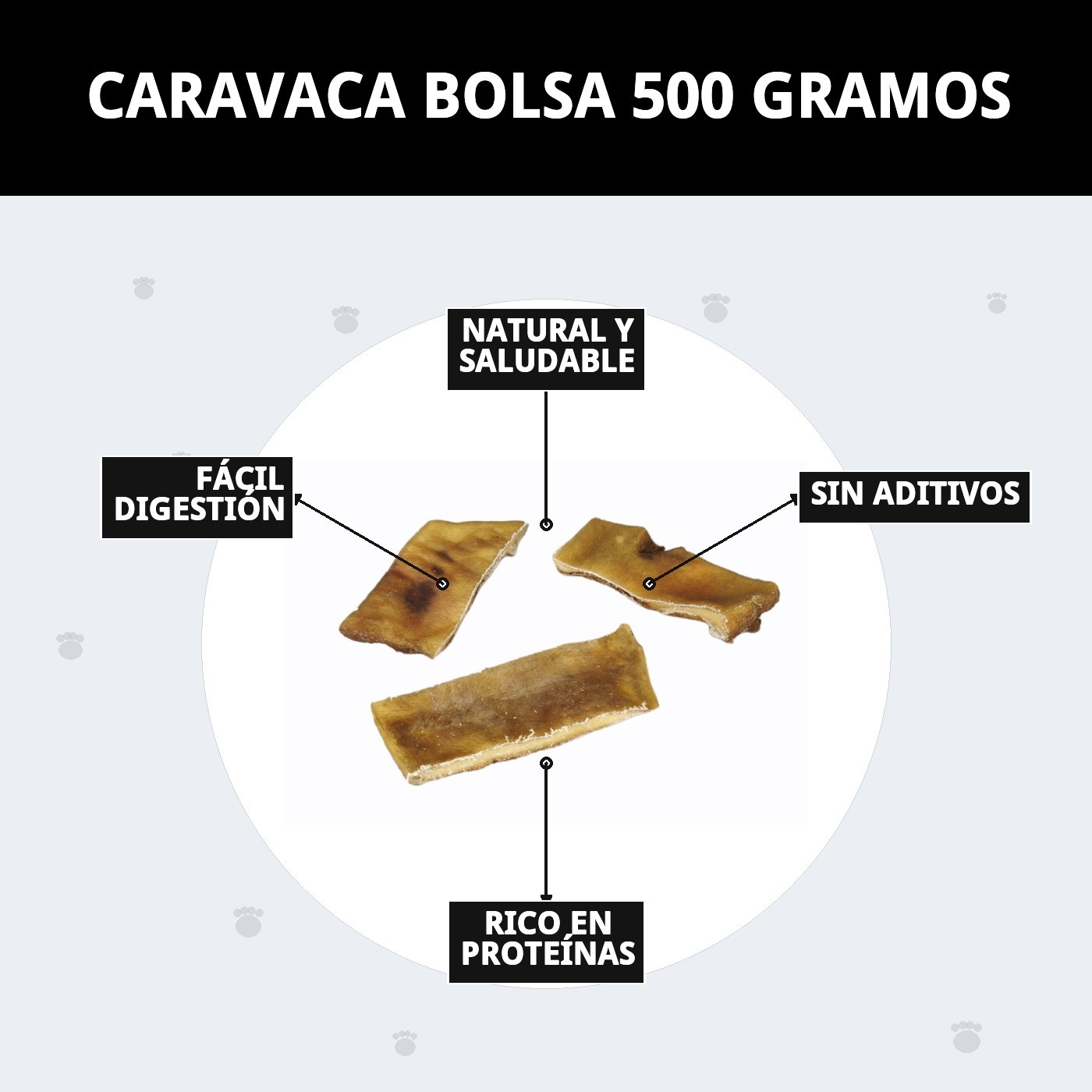 Piel de Vaca Deshidratada 500 g – Snack Natural y Duradero para Perros